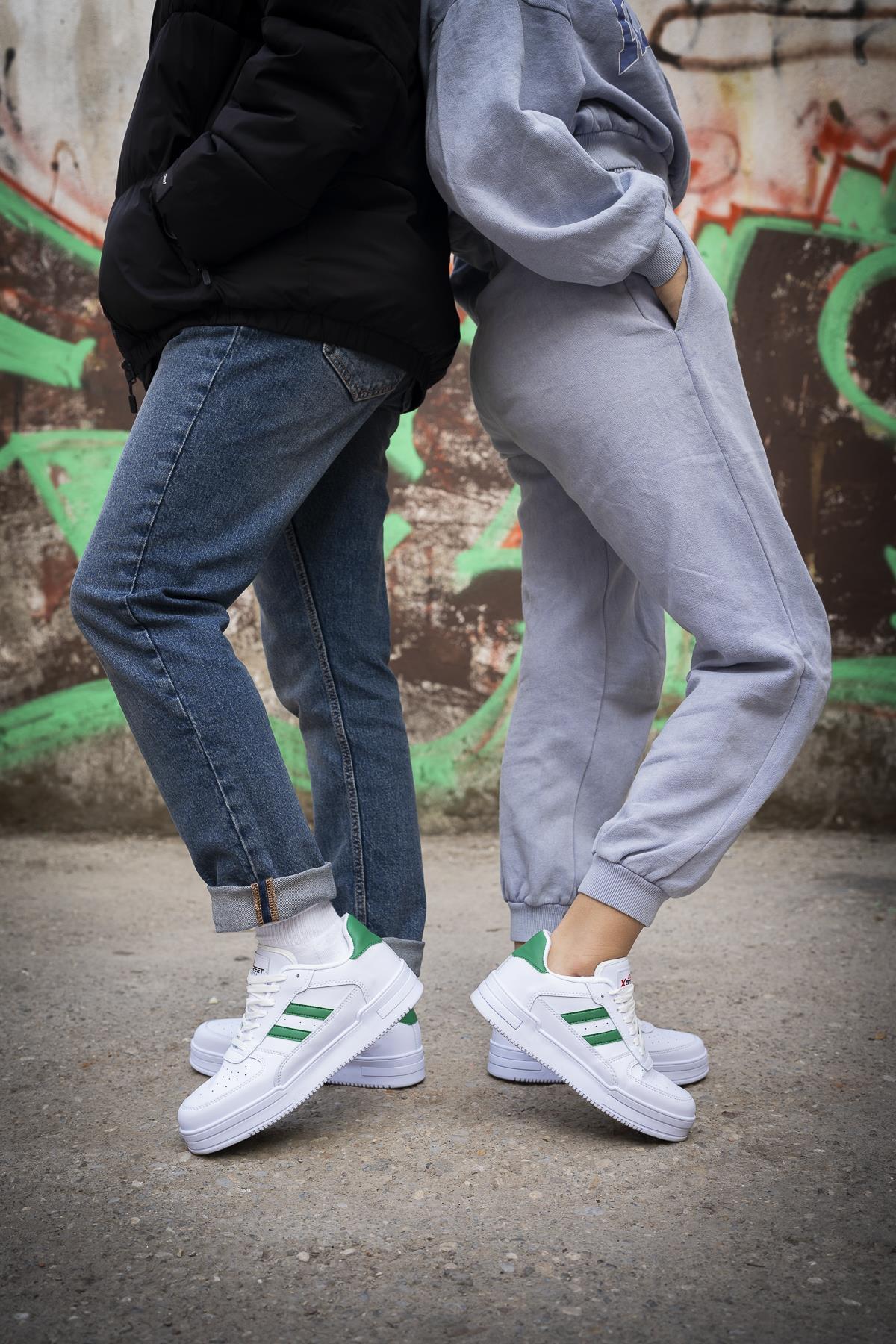 Modafrato URBAN Unisex Spor Ayakkabı Koşu Yürüyüş Ayakkabısı Beyaz - Yeşil