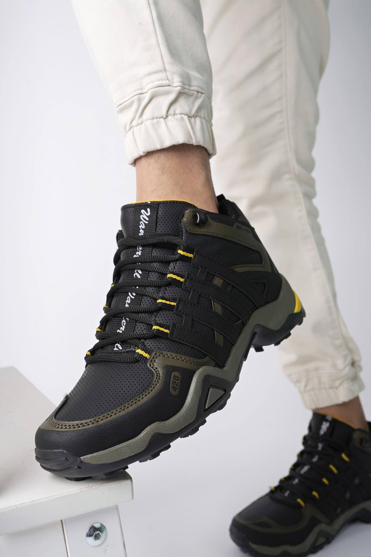 Modafrato WND-3014 Erkek Bot Kışlık Trekking Outdoor Siyah - Sarı