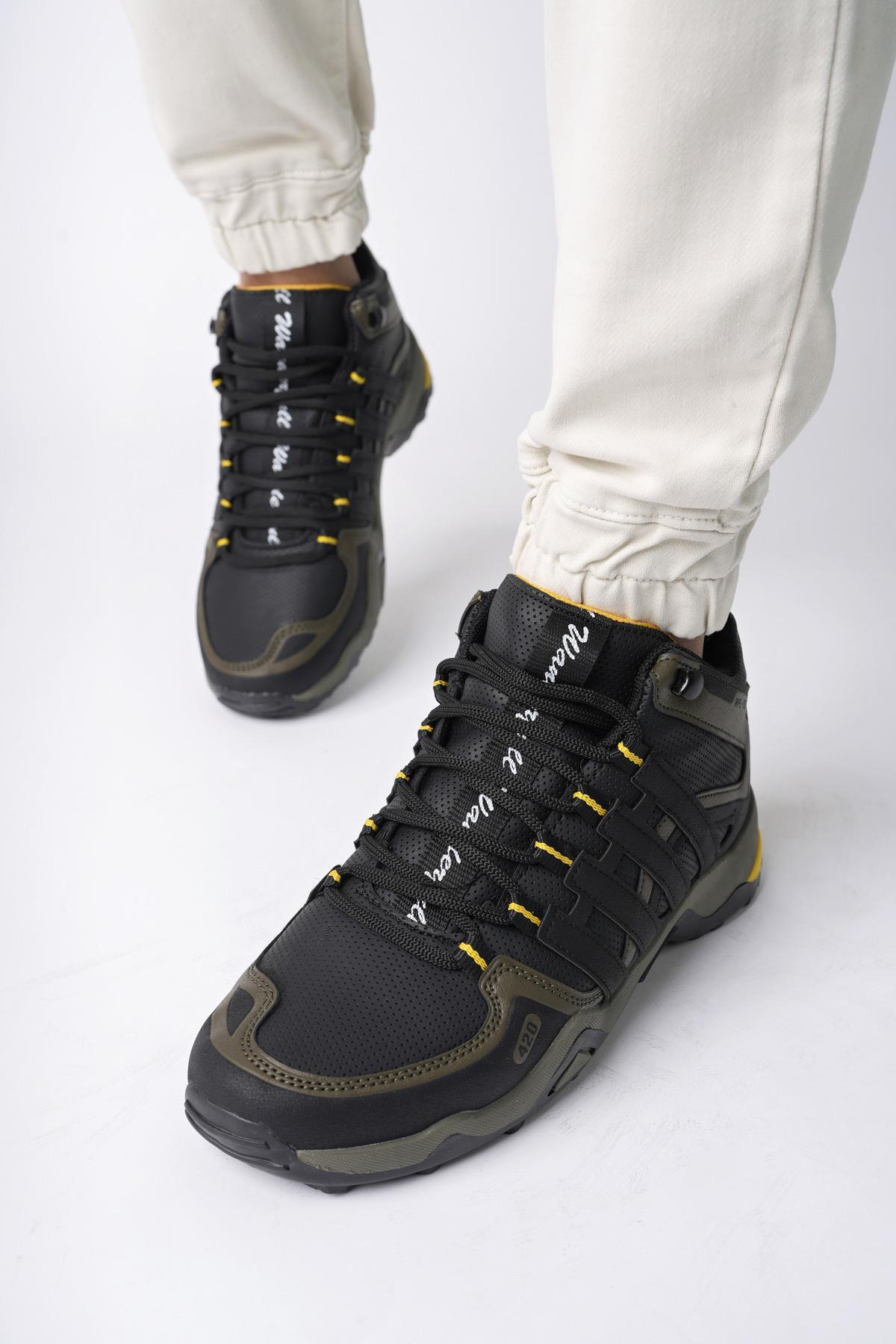 Modafrato WND-3014 Erkek Bot Kışlık Trekking Outdoor Siyah - Sarı