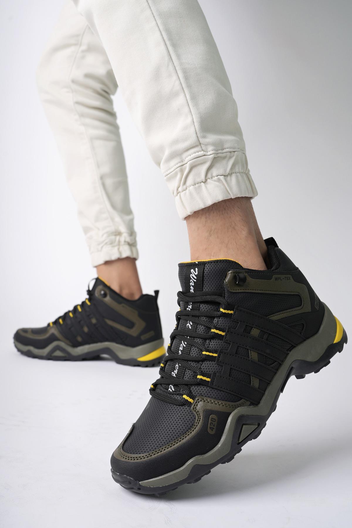 Modafrato WND-3014 Erkek Bot Kışlık Trekking Outdoor Siyah - Sarı