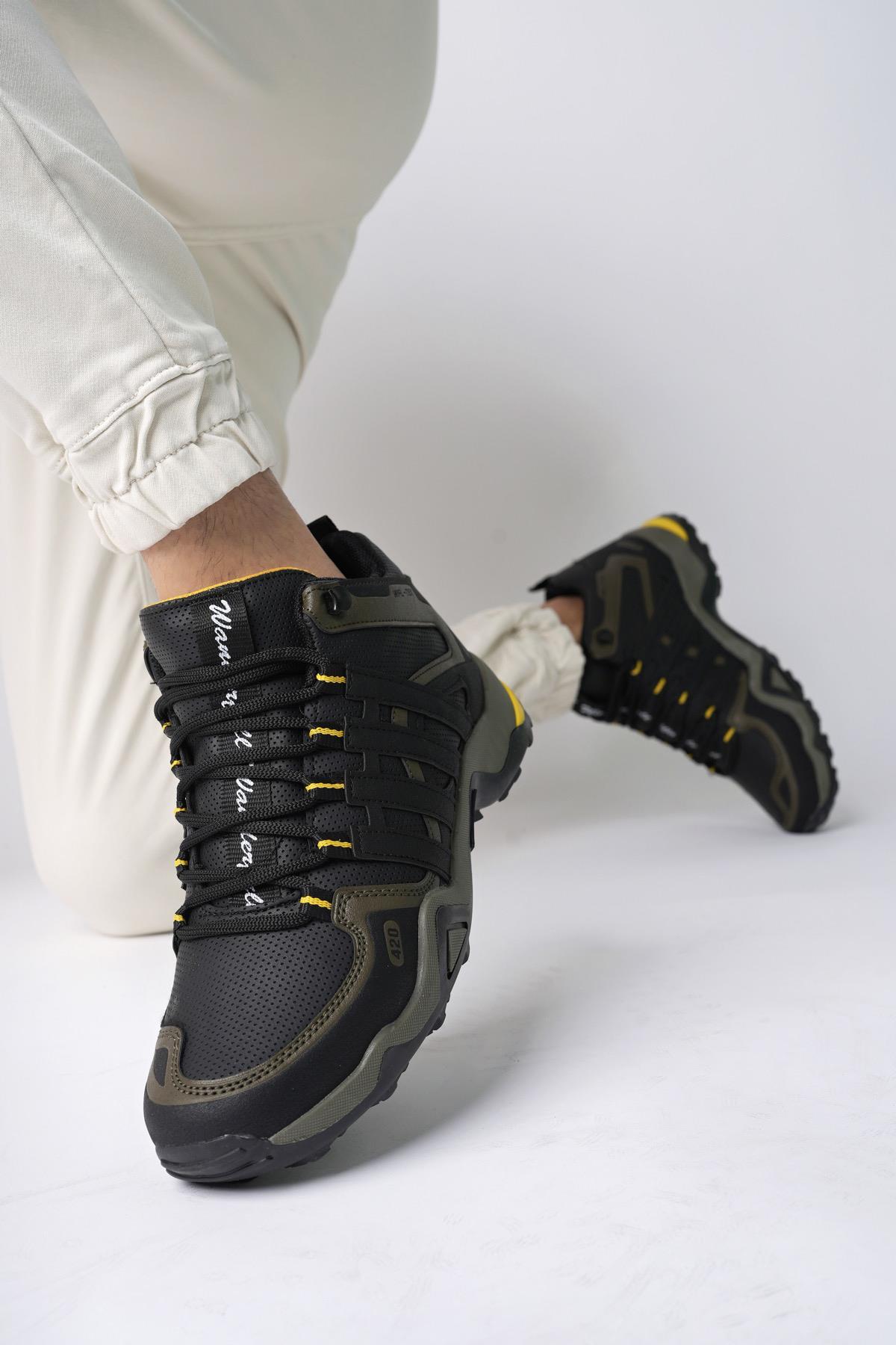Modafrato WND-3014 Erkek Bot Kışlık Trekking Outdoor Siyah - Sarı