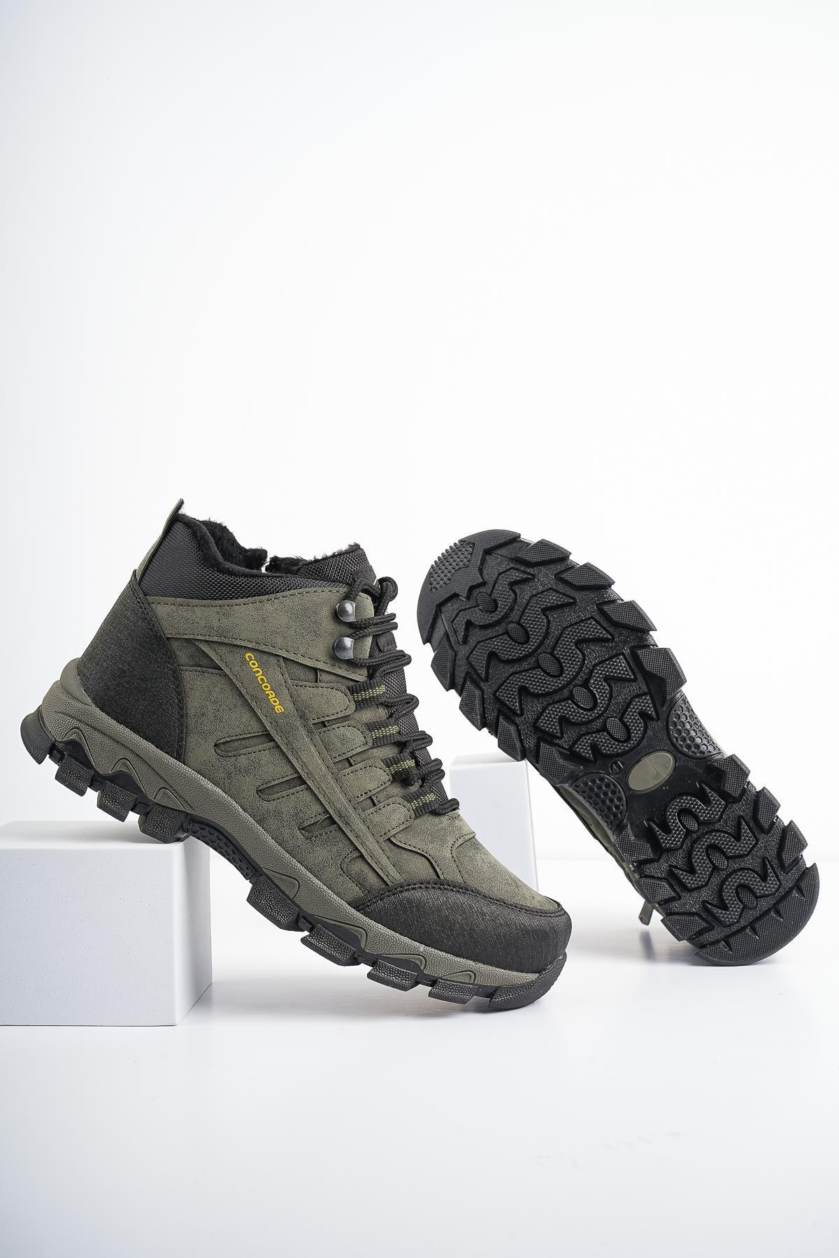 Modafrato WND-3017 Erkek Bot Kışlık Trekking Outdoor Sneaker Soğuk Geçirmez Haki