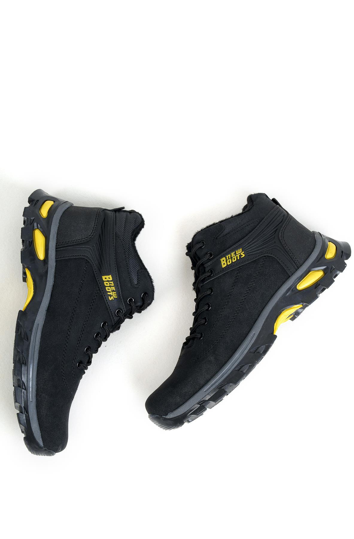 Modafrato WND-3021 Erkek Bot Kışlık Trekking Outdoor Siyah - Sarı