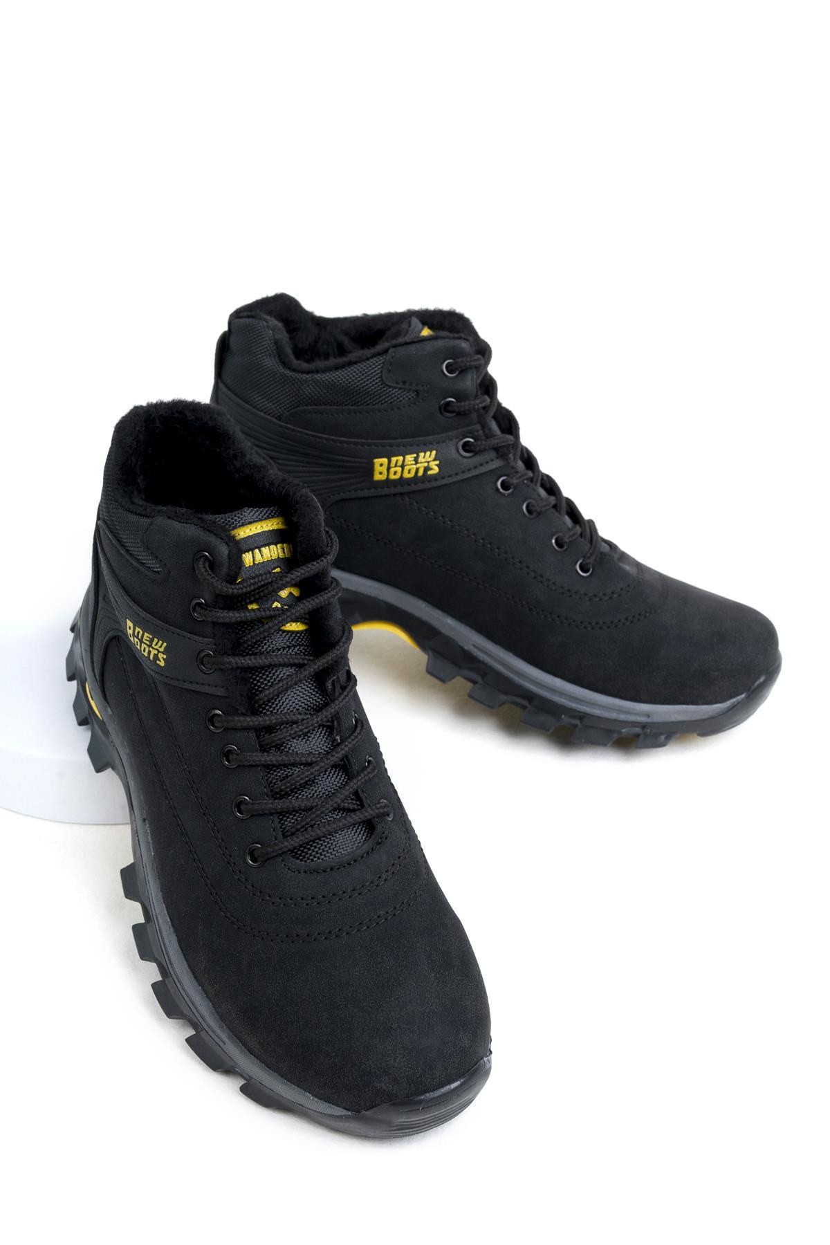 Modafrato WND-3021 Erkek Bot Kışlık Trekking Outdoor Siyah - Sarı