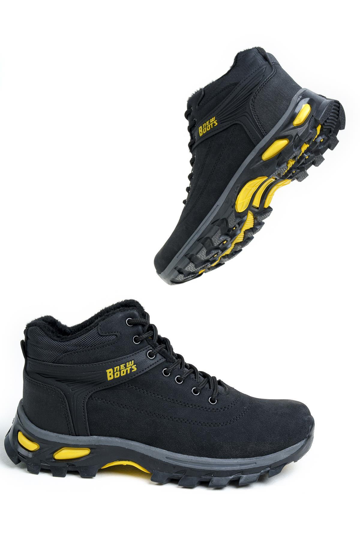 Modafrato WND-3021 Erkek Bot Kışlık Trekking Outdoor Siyah - Sarı