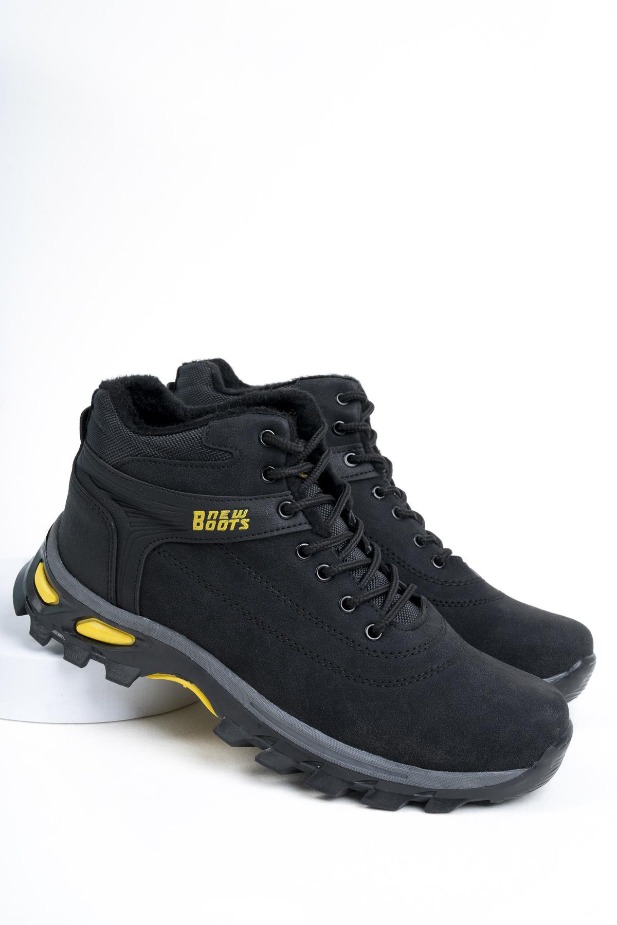 Modafrato WND-3021 Erkek Bot Kışlık Trekking Outdoor Siyah - Sarı