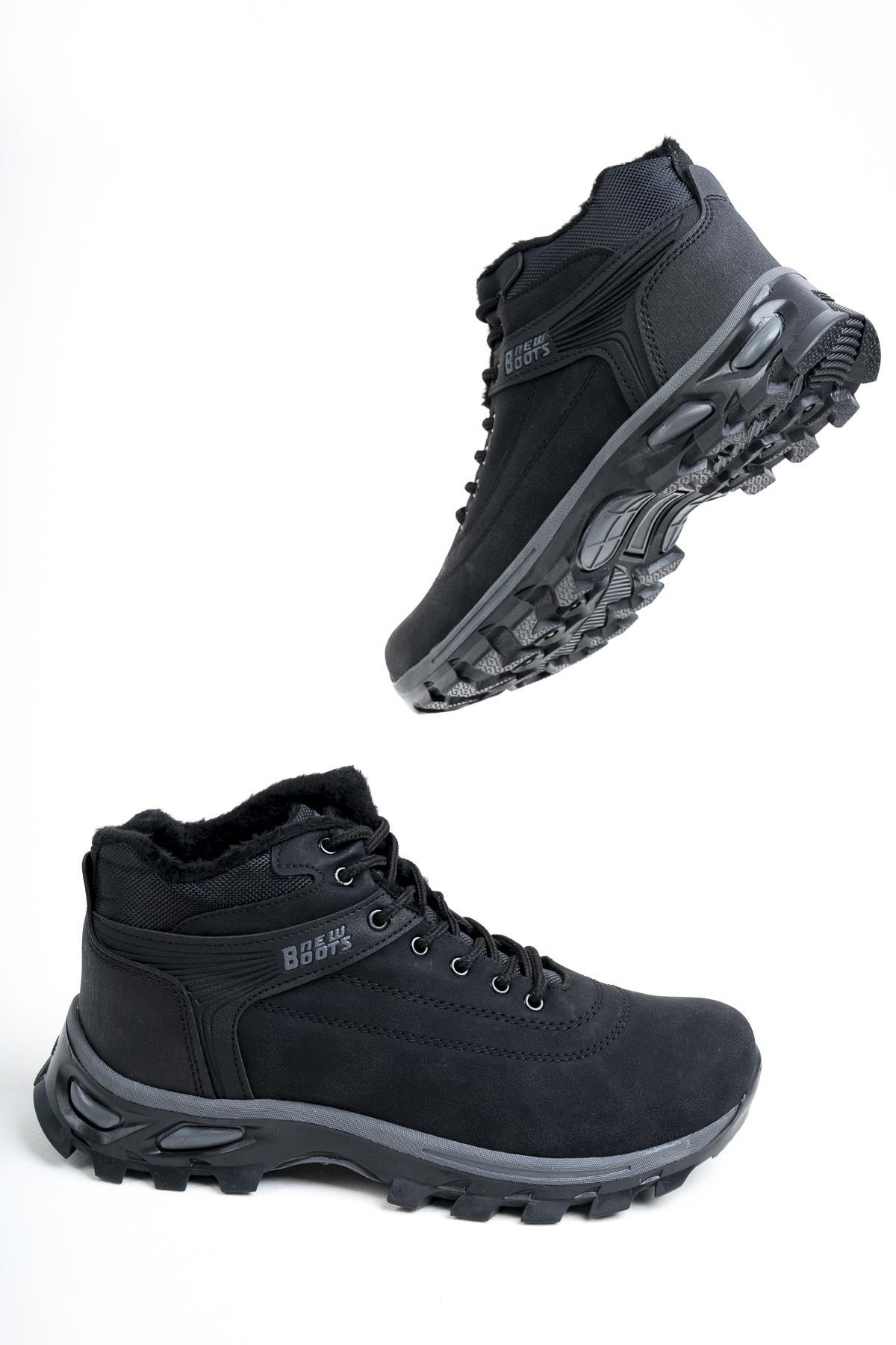 Modafrato WND-3021 Erkek Bot Kışlık Trekking Outdoor Siyah-Füme