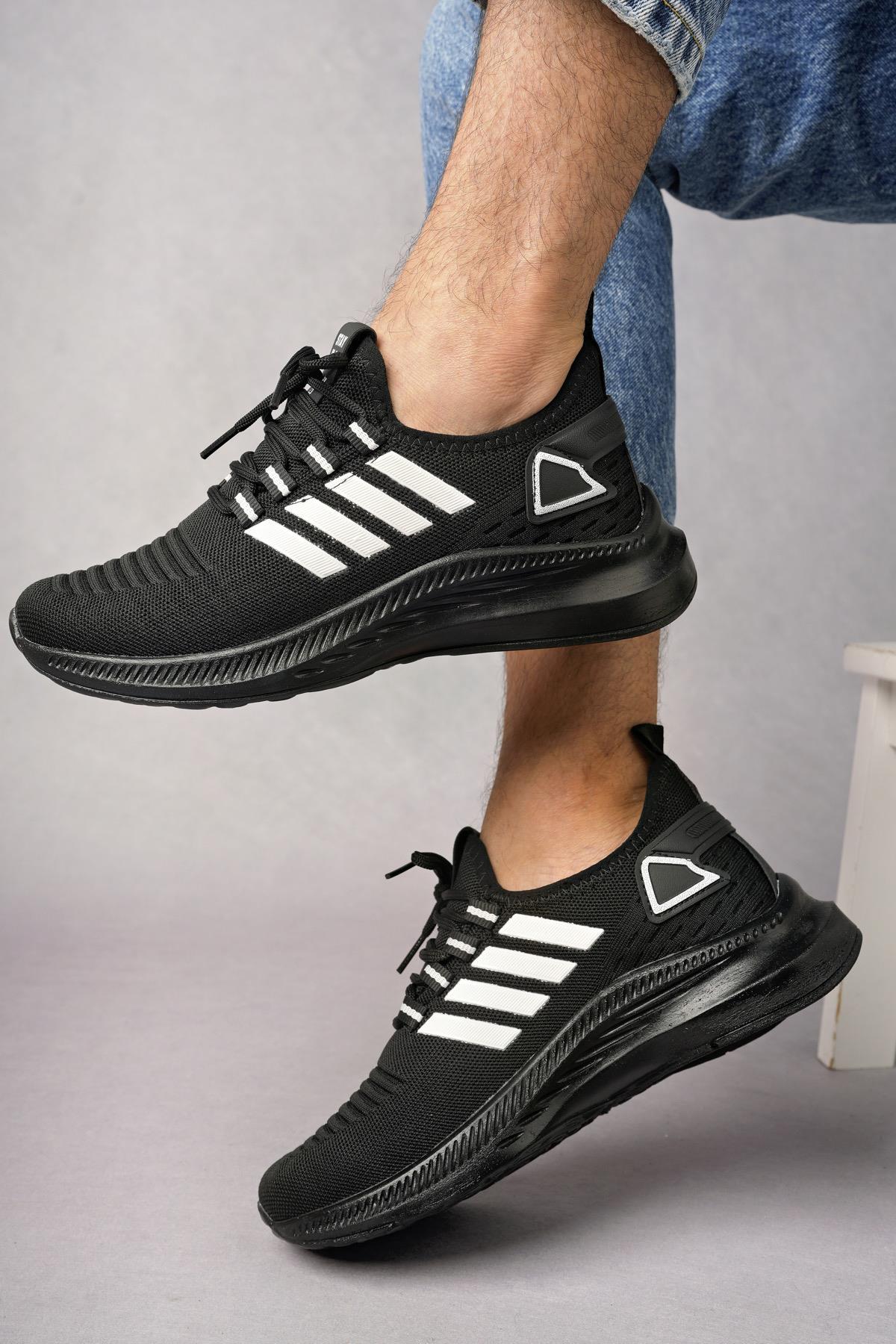 Modafrato WND-4094 Erkek Spor Ayakkabı Günlük Casual Sneakers Siyah-Beyaz