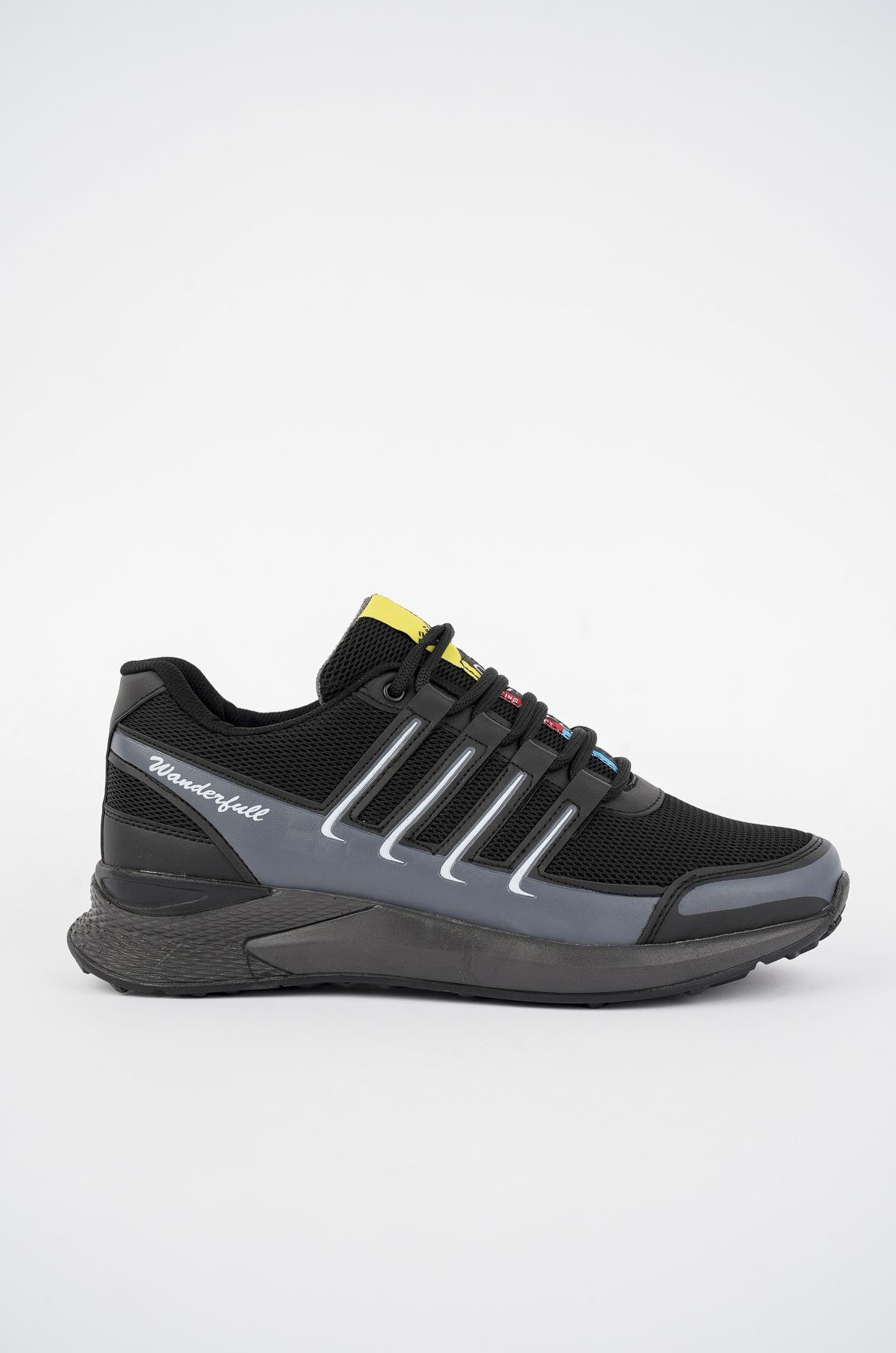 Modafrato Wnd-4099 Erkek Spor Ayakkabı Günlük Casual Sneakers Siyah-Füme
