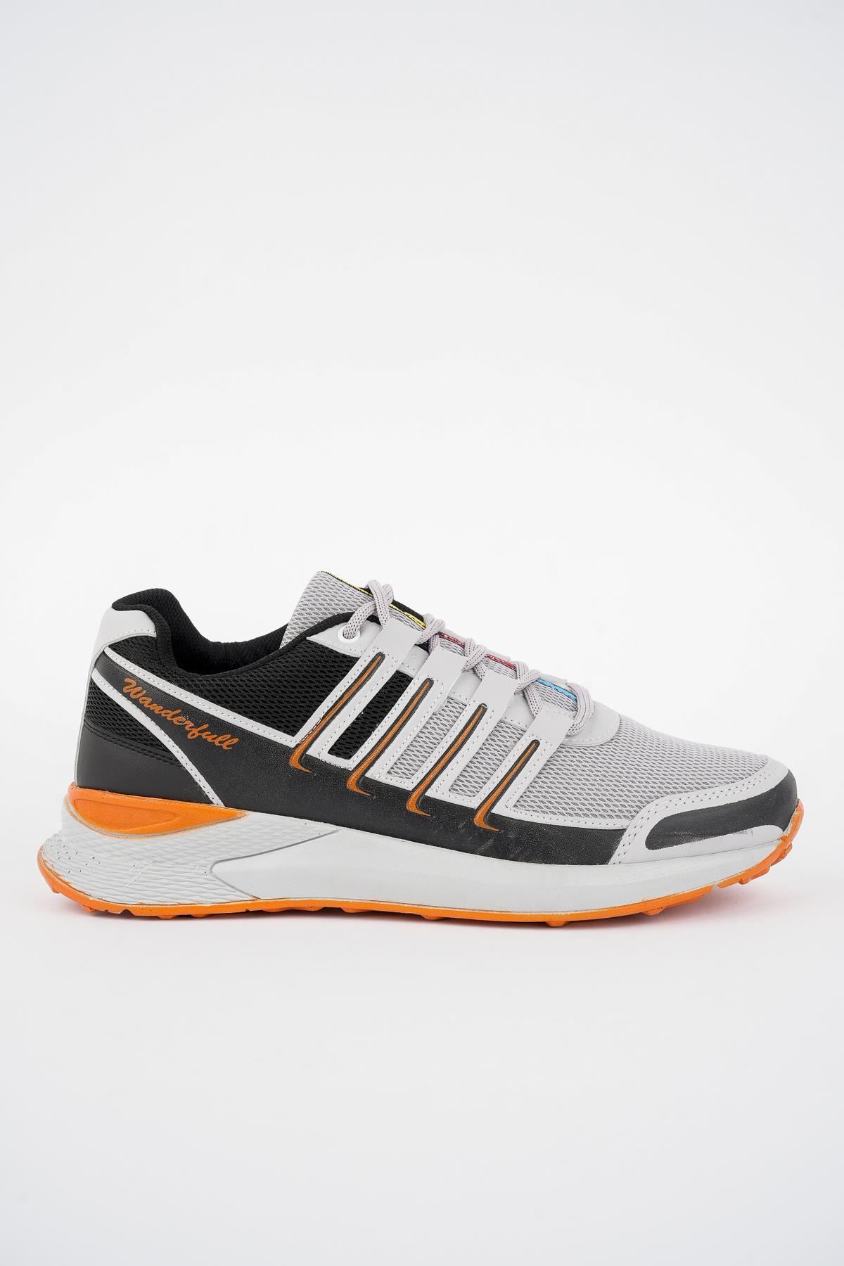 Modafrato Wnd-4099 Erkek Spor Ayakkabı Günlük Casual Sneakers Beyaz - Turuncu