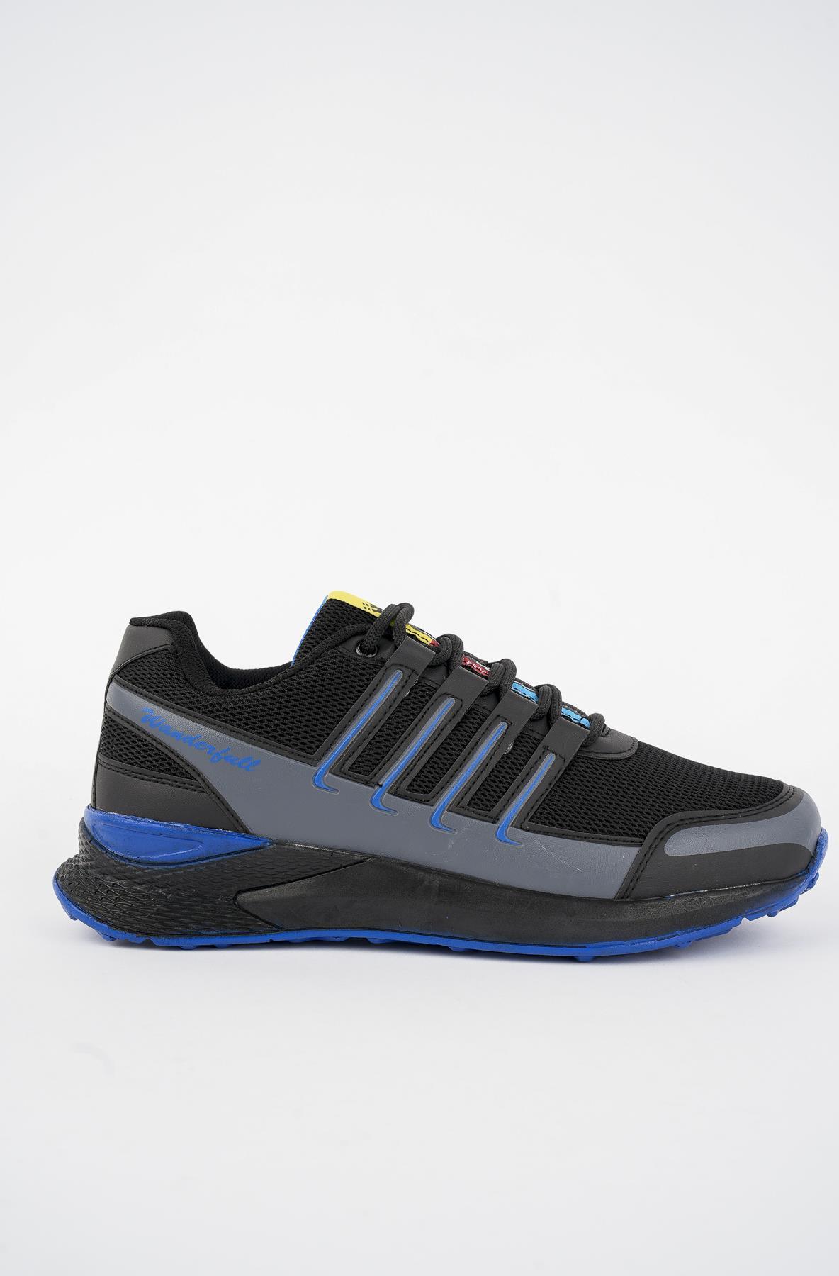 Modafrato Wnd-4099 Erkek Spor Ayakkabı Günlük Casual Sneakers Siyah - Mavi