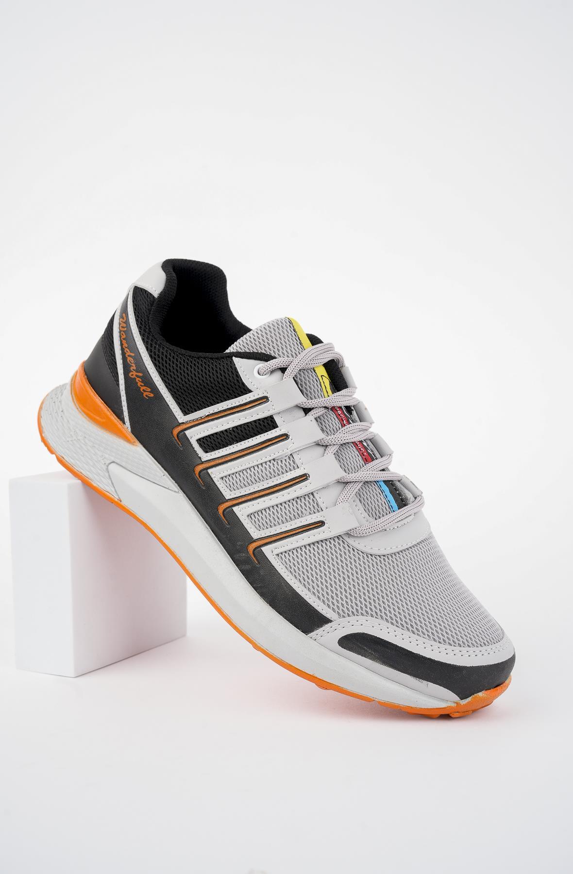 Modafrato Wnd-4099 Erkek Spor Ayakkabı Günlük Casual Sneakers Beyaz - Turuncu