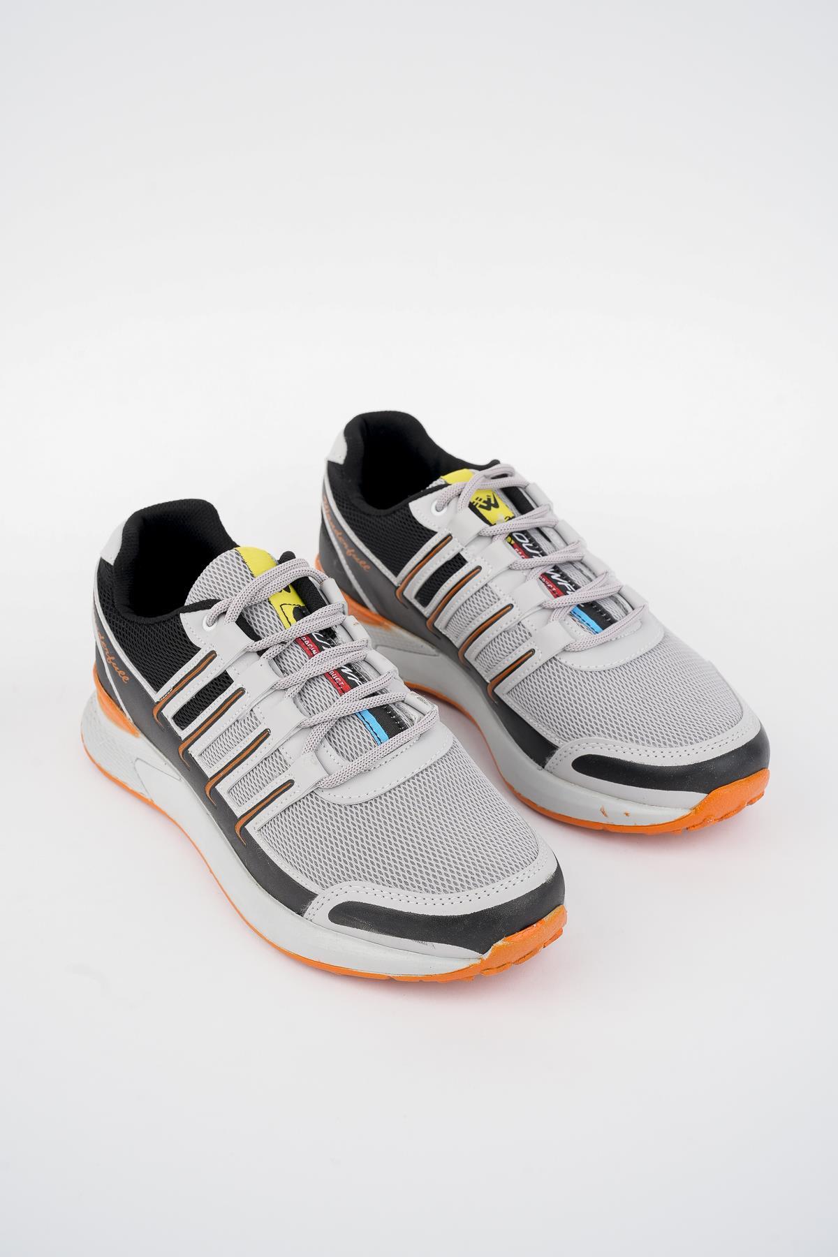 Modafrato Wnd-4099 Erkek Spor Ayakkabı Günlük Casual Sneakers Beyaz - Turuncu