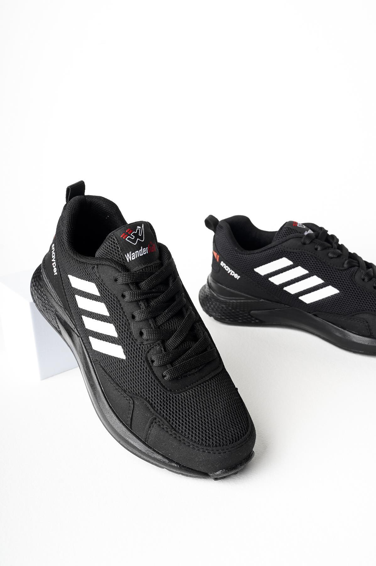 Modafrato Wnd-4109 Erkek Spor Ayakkabı Günlük Casual Sneakers Siyah-Beyaz