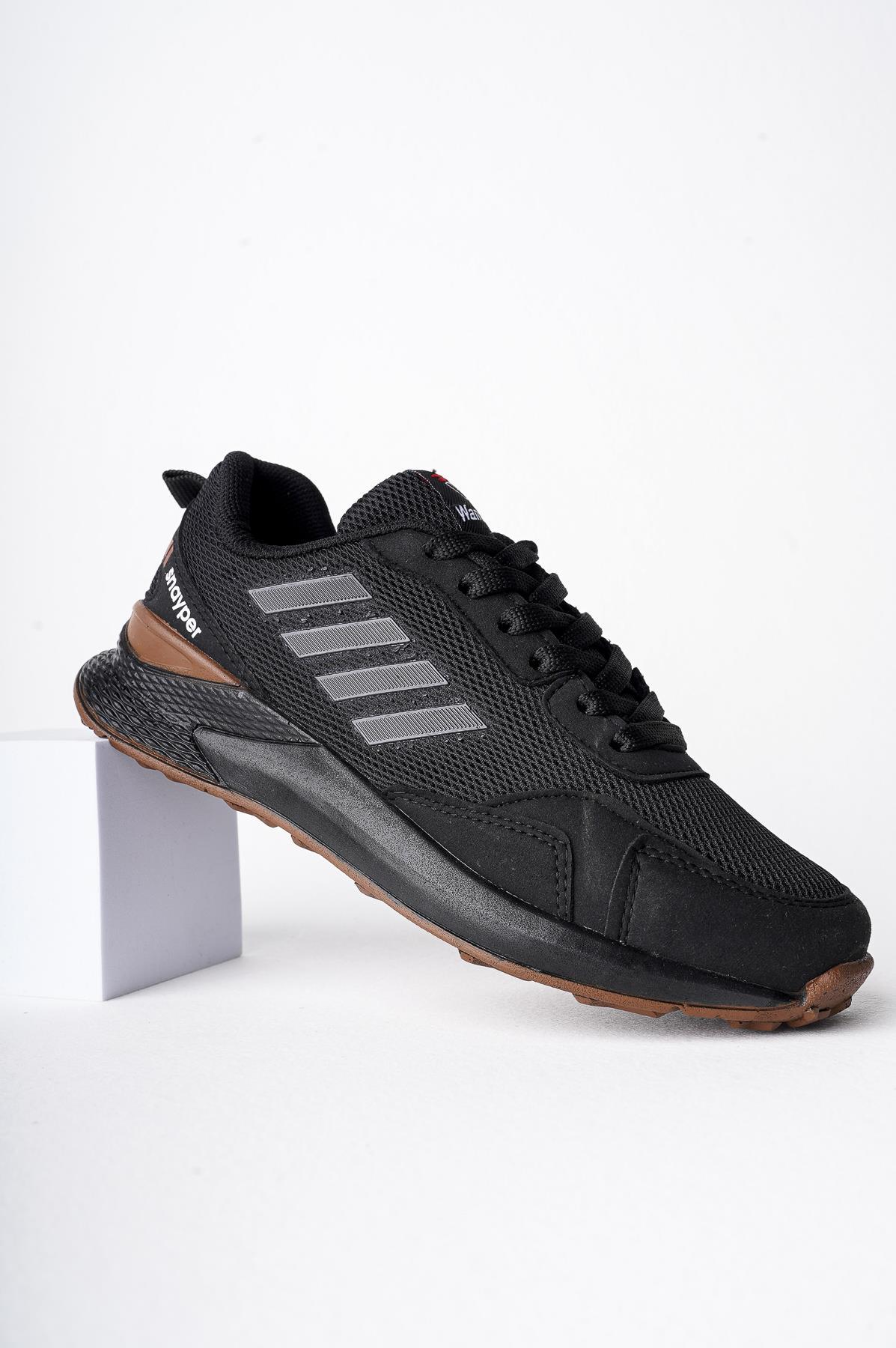 Modafrato Wnd-4109 Erkek Spor Ayakkabı Günlük Casual Sneakers Siyah - Taba