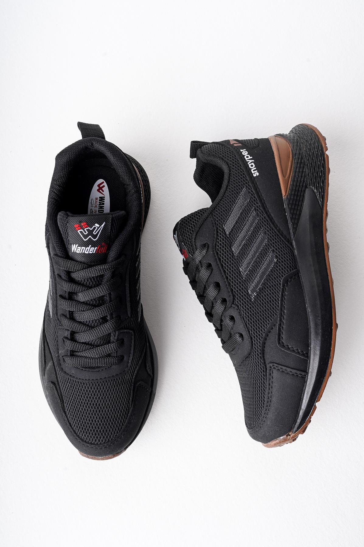 Modafrato Wnd-4109 Erkek Spor Ayakkabı Günlük Casual Sneakers Siyah - Taba