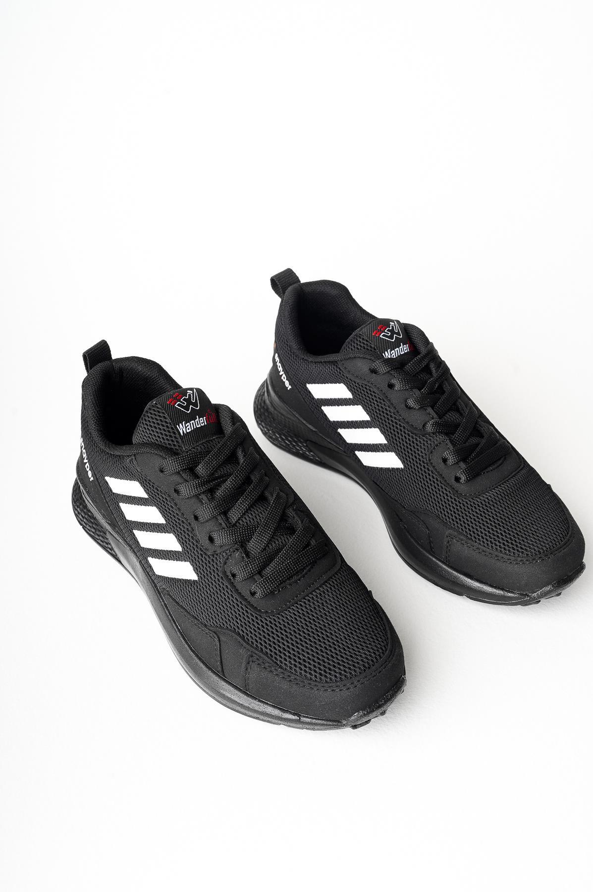 Modafrato Wnd-4109 Erkek Spor Ayakkabı Günlük Casual Sneakers Siyah-Beyaz