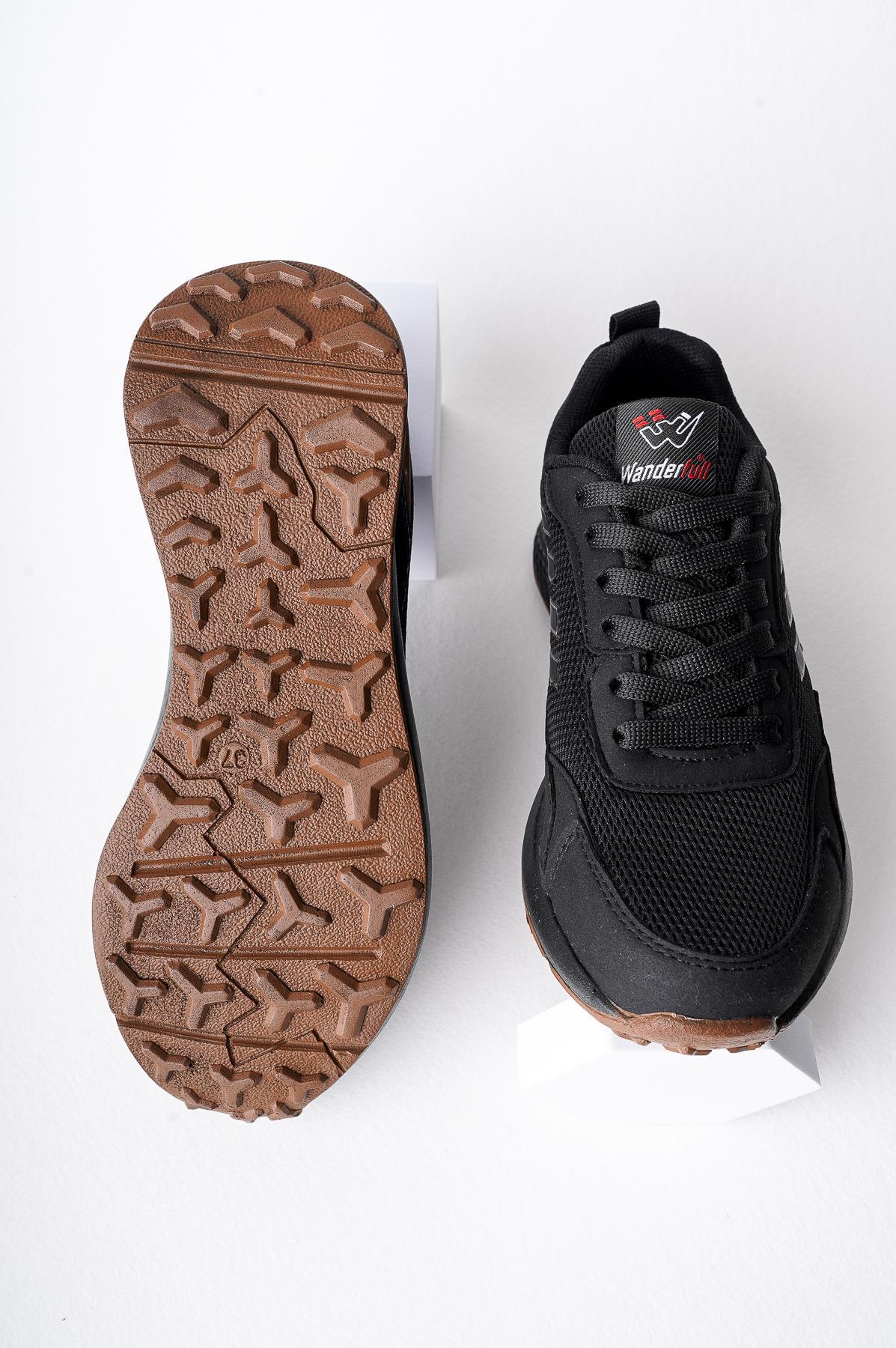 Modafrato Wnd-4109 Erkek Spor Ayakkabı Günlük Casual Sneakers Siyah - Taba