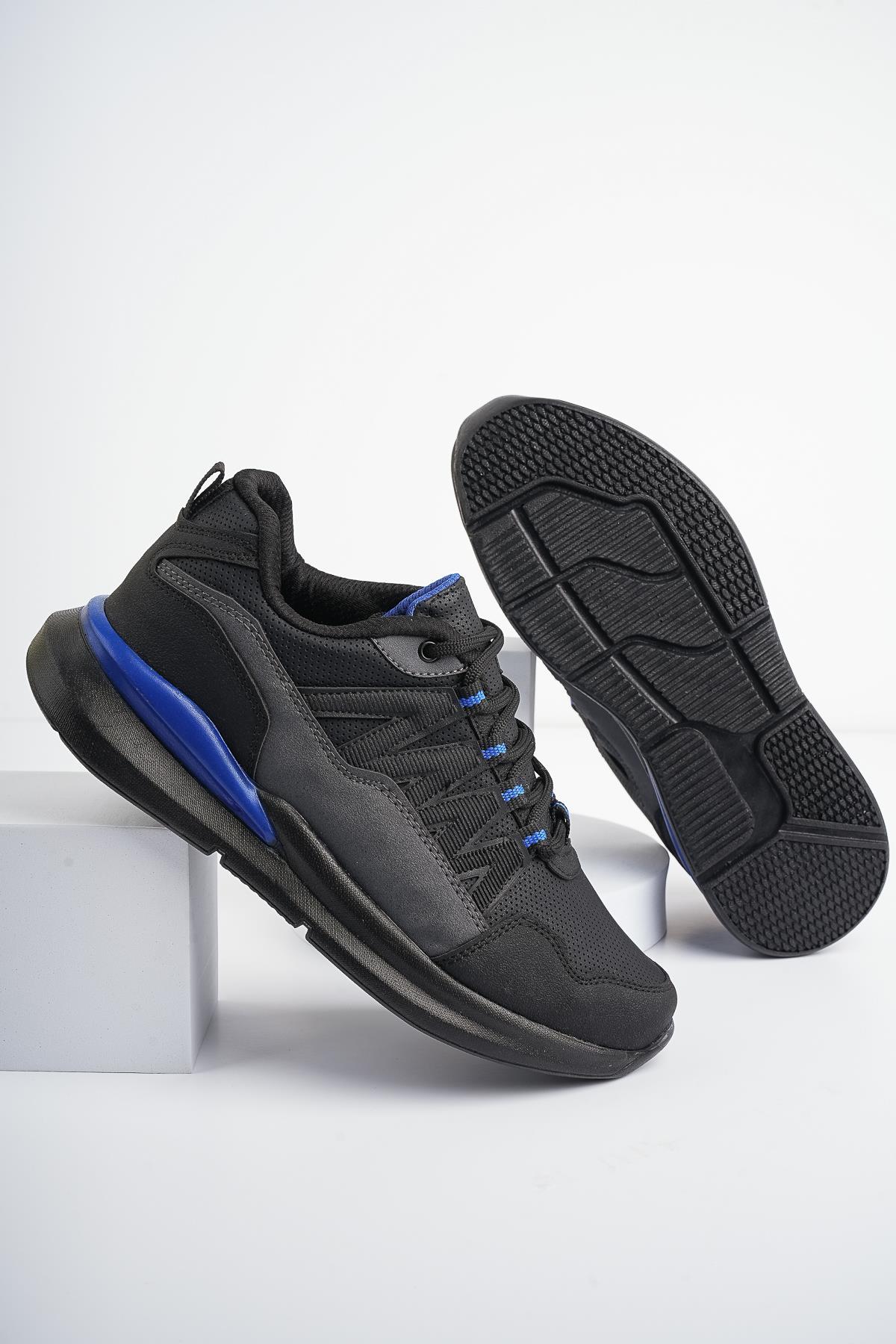 Modafrato WND-4139 Erkek Sneaker Kışlık Trekking Outdoor Soğuk Geçirmez Siyah - Mavi