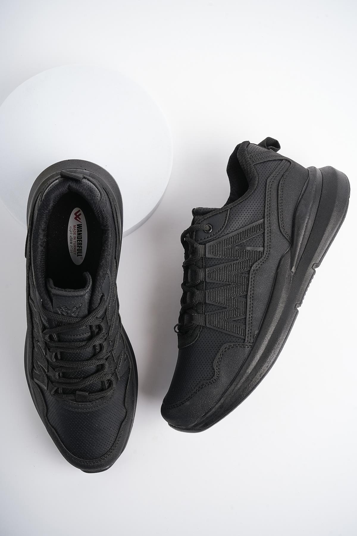 Modafrato WND-4139 Erkek Sneaker Kışlık Trekking Outdoor Soğuk Geçirmez Siyah