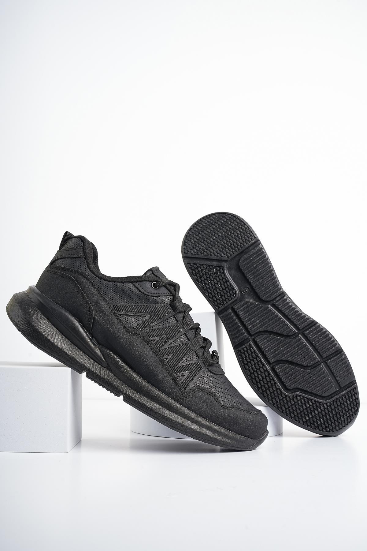 Modafrato WND-4139 Erkek Sneaker Kışlık Trekking Outdoor Soğuk Geçirmez Siyah