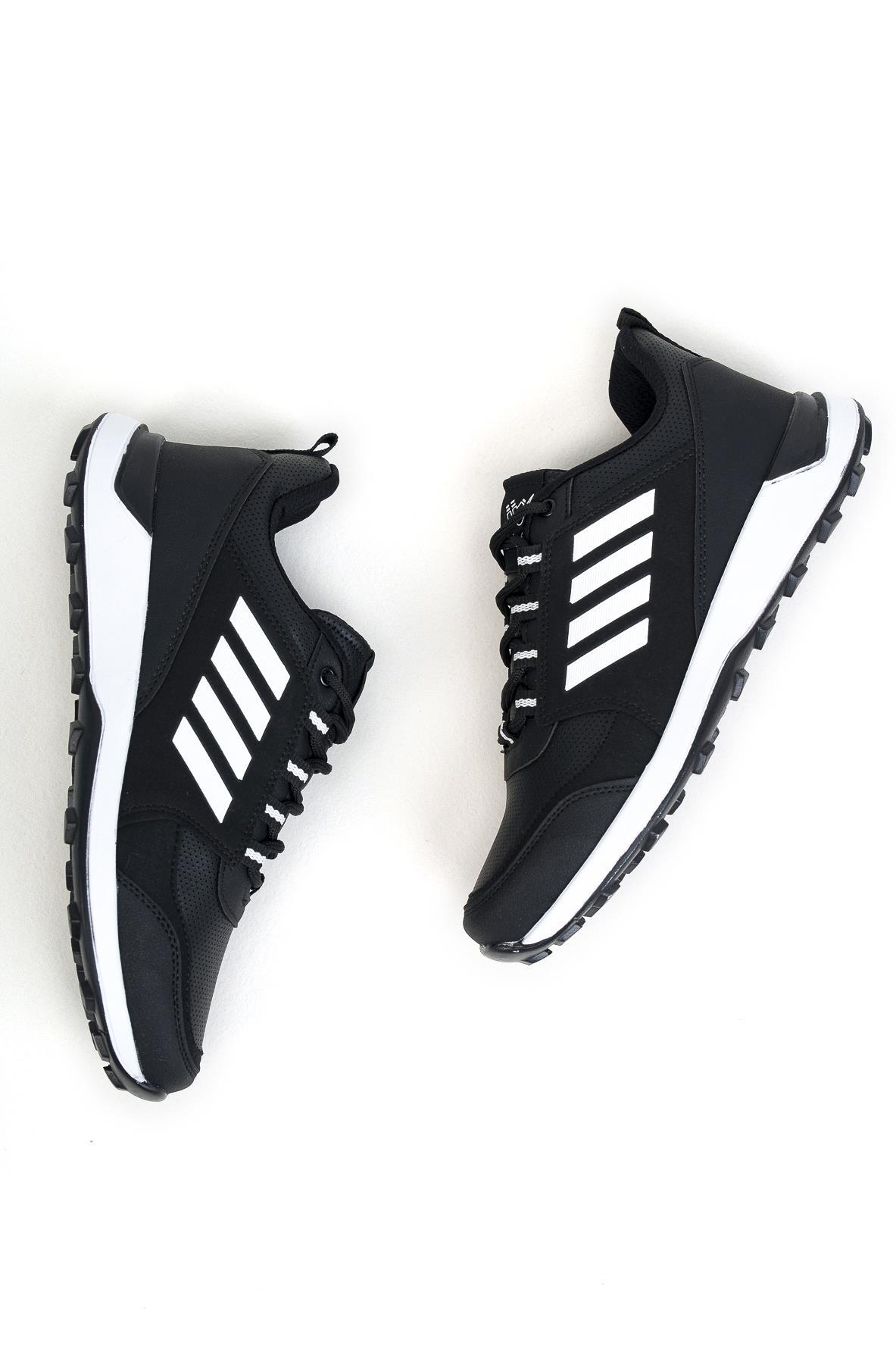 Modafrato WND-4156 Erkek Sneaker Kışlık Outdoor Soğuk Geçirmez Siyah-Beyaz