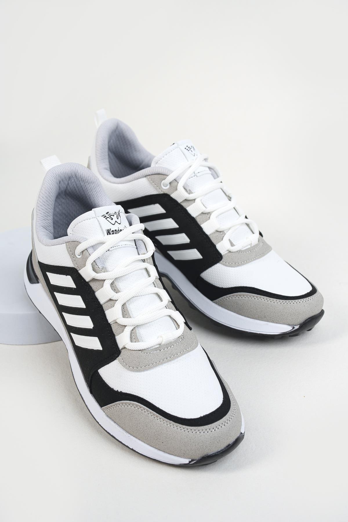 Modafrato WND-4156 Erkek Sneaker Kışlık Outdoor Soğuk Geçirmez Beyaz - Siyah