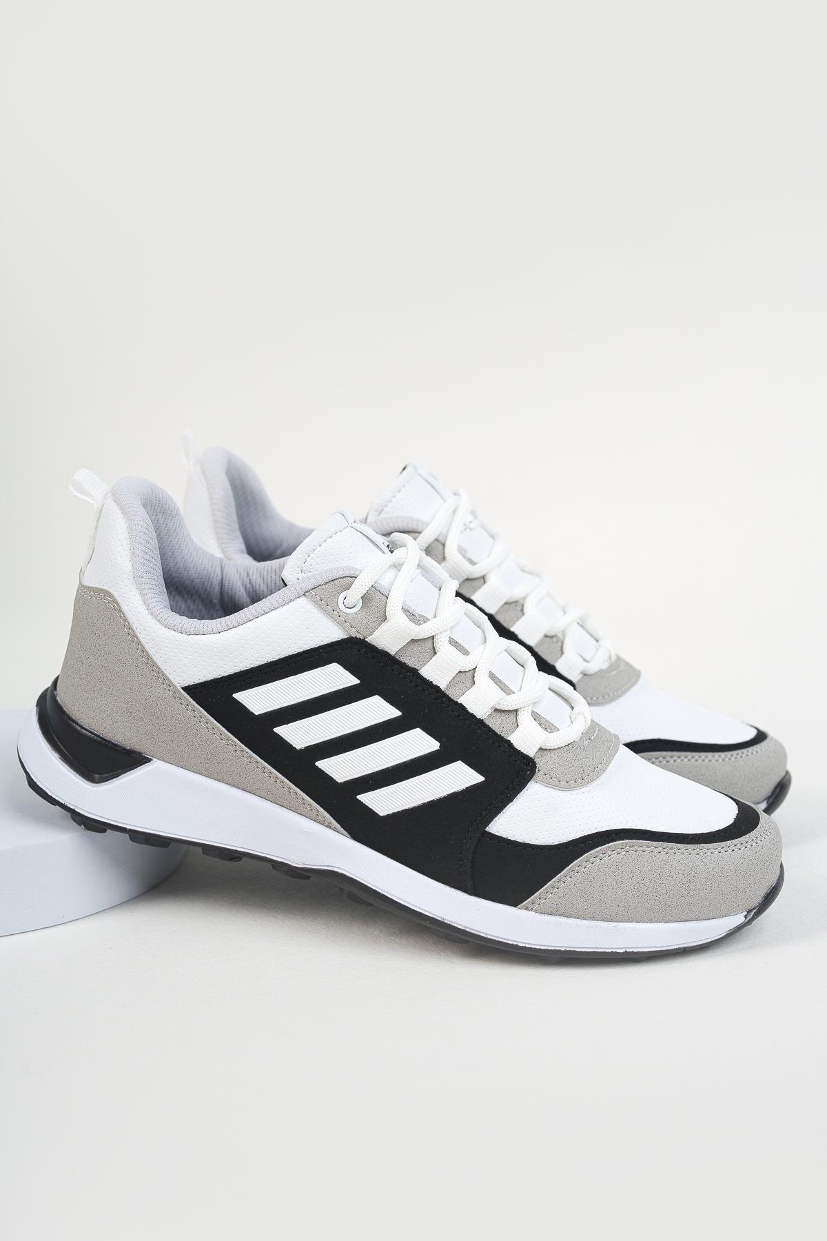 Modafrato WND-4156 Erkek Sneaker Kışlık Outdoor Soğuk Geçirmez Beyaz - Siyah