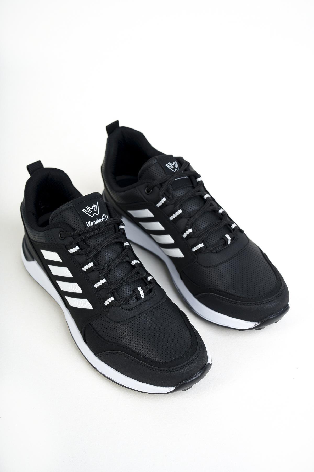 Modafrato WND-4156 Erkek Sneaker Kışlık Outdoor Soğuk Geçirmez Siyah-Beyaz