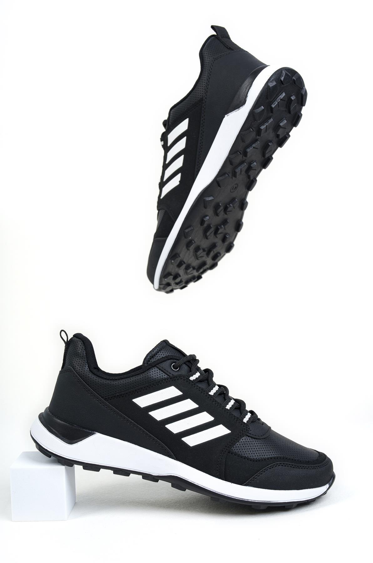 Modafrato WND-4156 Erkek Sneaker Kışlık Outdoor Soğuk Geçirmez Siyah-Beyaz
