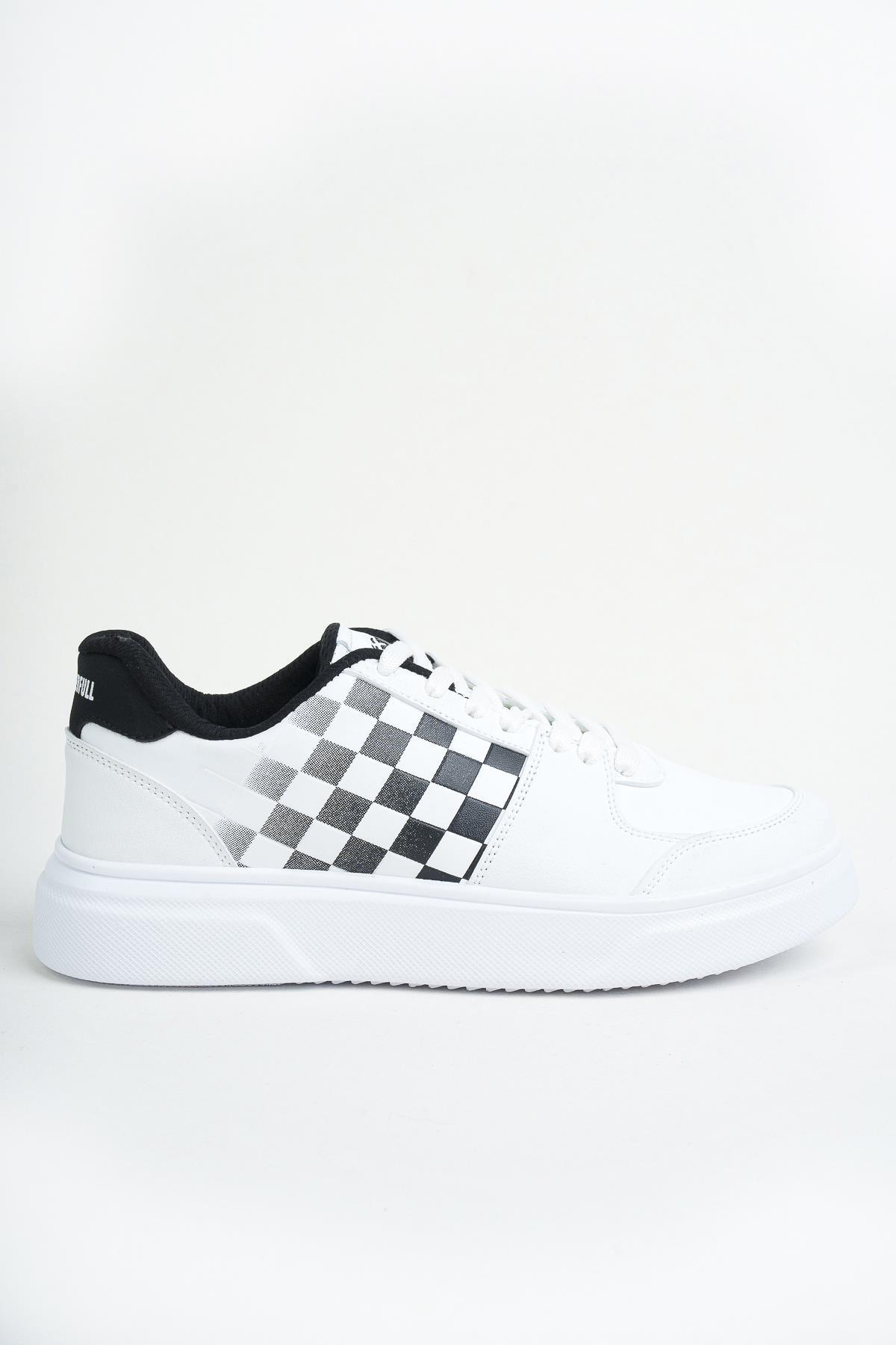 Modafrato Wnd-4181 Erkek Spor Ayakkabı Günlük Casual Sneakers Beyaz - Siyah