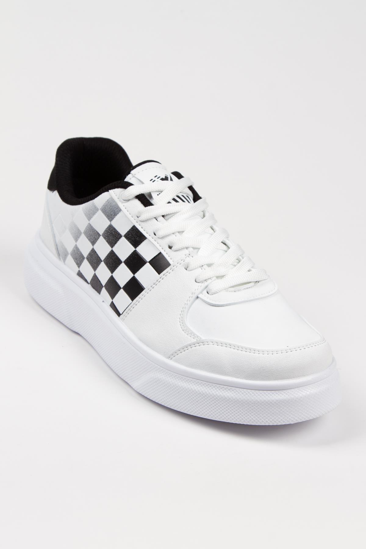 Modafrato Wnd-4181 Erkek Spor Ayakkabı Günlük Casual Sneakers Beyaz - Siyah