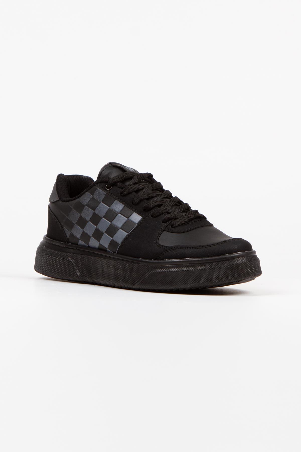 Modafrato Wnd-4181 Erkek Spor Ayakkabı Günlük Casual Sneakers Siyah-Füme