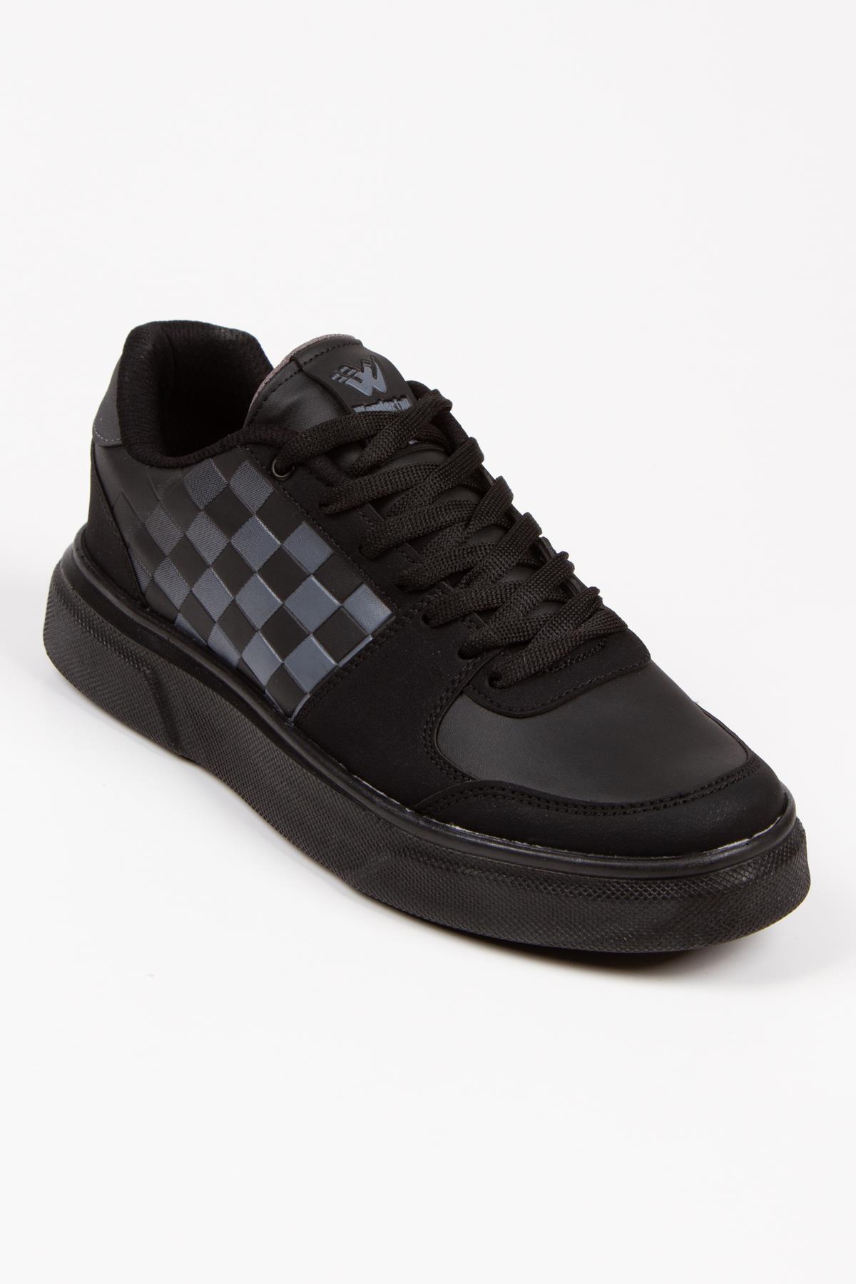 Modafrato Wnd-4181 Erkek Spor Ayakkabı Günlük Casual Sneakers Siyah-Füme