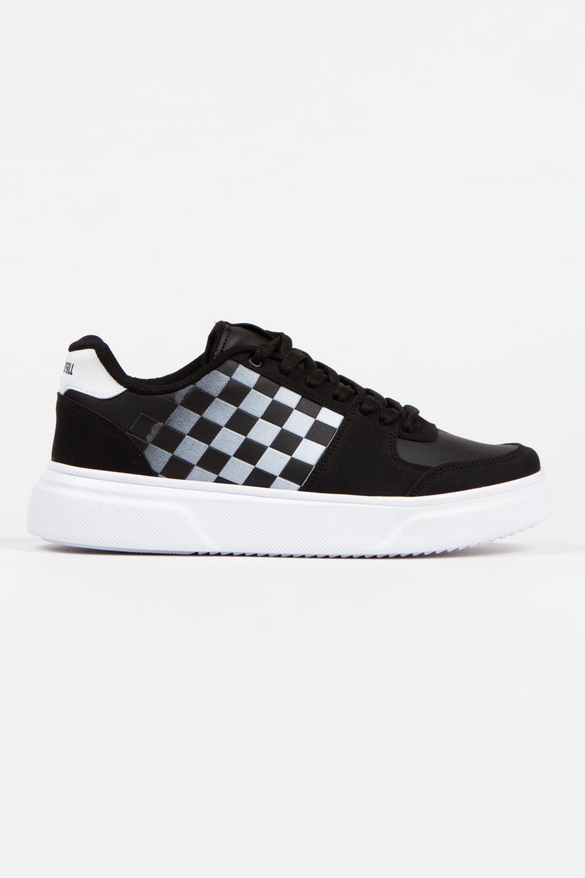 Modafrato Wnd-4181 Erkek Spor Ayakkabı Günlük Casual Sneakers Siyah-Beyaz