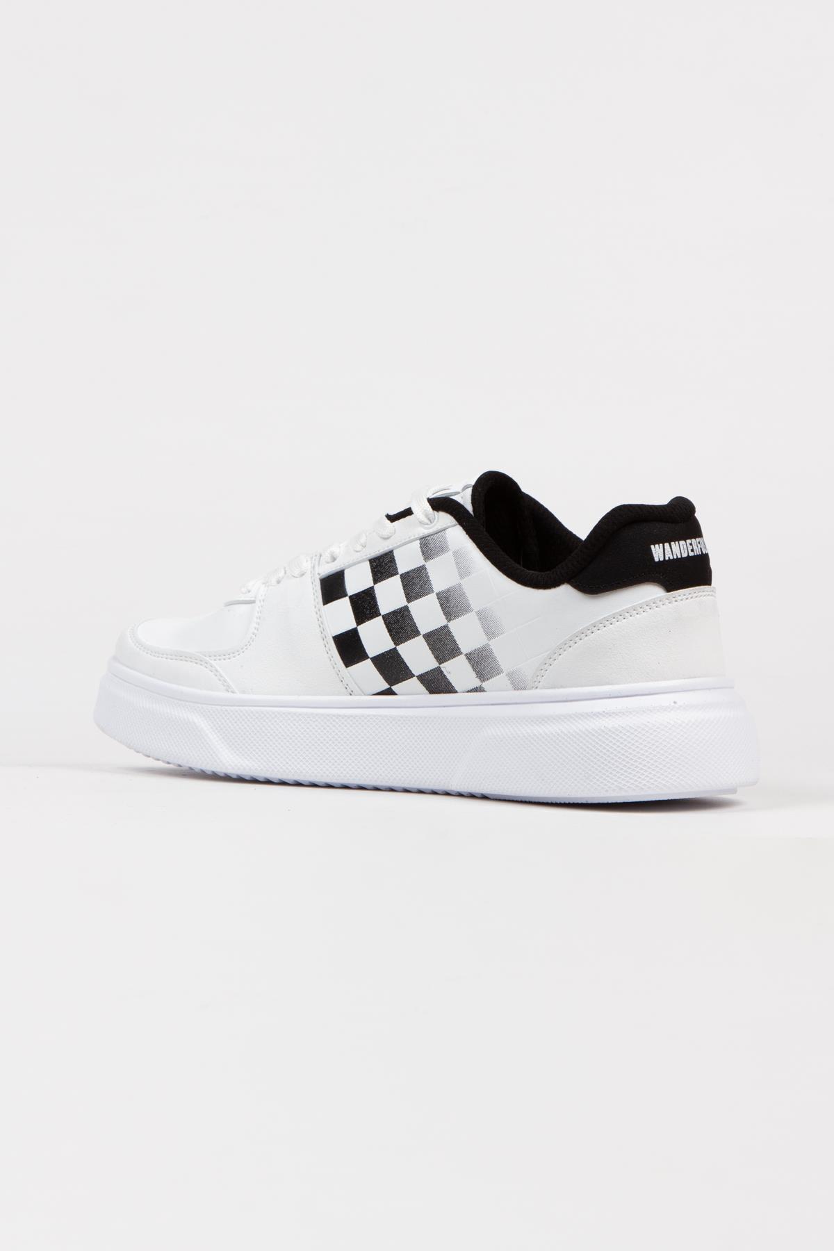 Modafrato Wnd-4181 Erkek Spor Ayakkabı Günlük Casual Sneakers Beyaz - Siyah