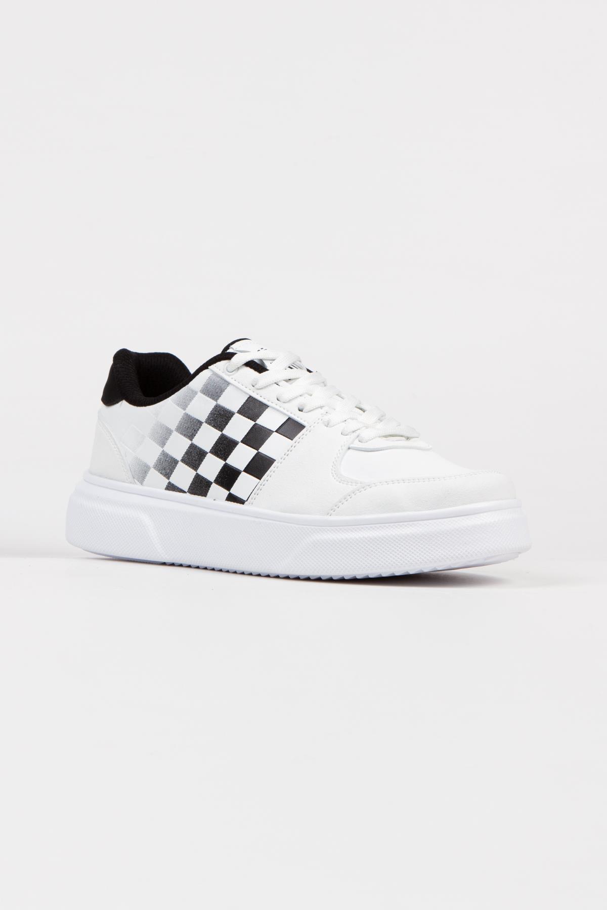 Modafrato Wnd-4181 Erkek Spor Ayakkabı Günlük Casual Sneakers Beyaz - Siyah