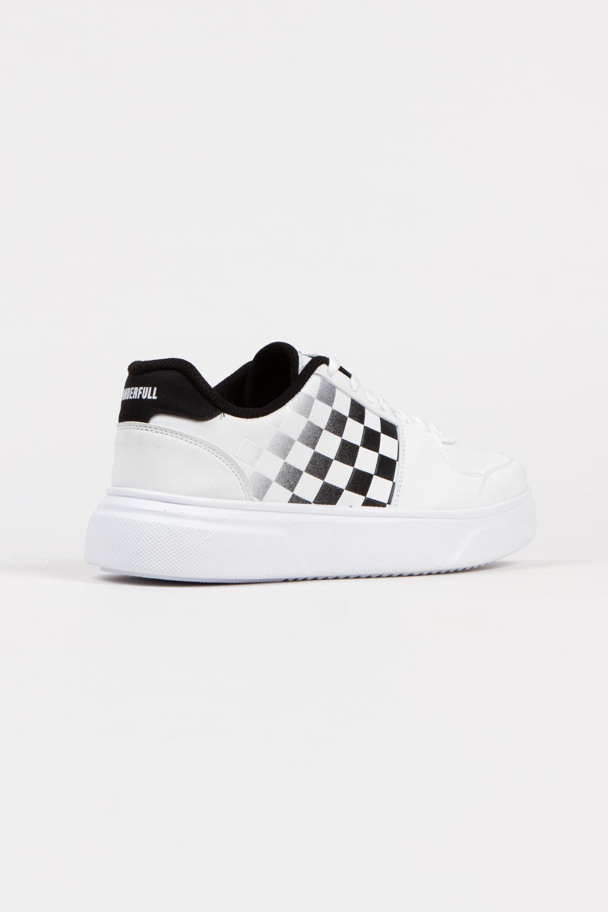 Modafrato Wnd-4181 Erkek Spor Ayakkabı Günlük Casual Sneakers Beyaz - Siyah