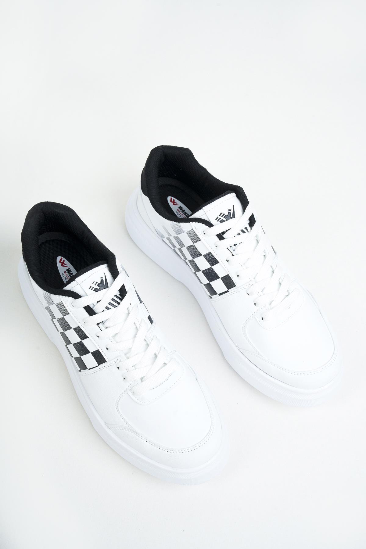 Modafrato Wnd-4181 Erkek Spor Ayakkabı Günlük Casual Sneakers Beyaz - Siyah
