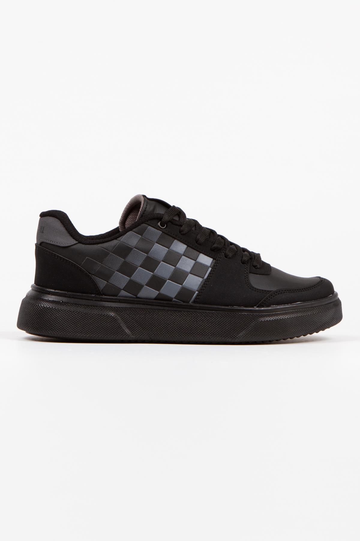 Modafrato Wnd-4181 Erkek Spor Ayakkabı Günlük Casual Sneakers Siyah-Füme