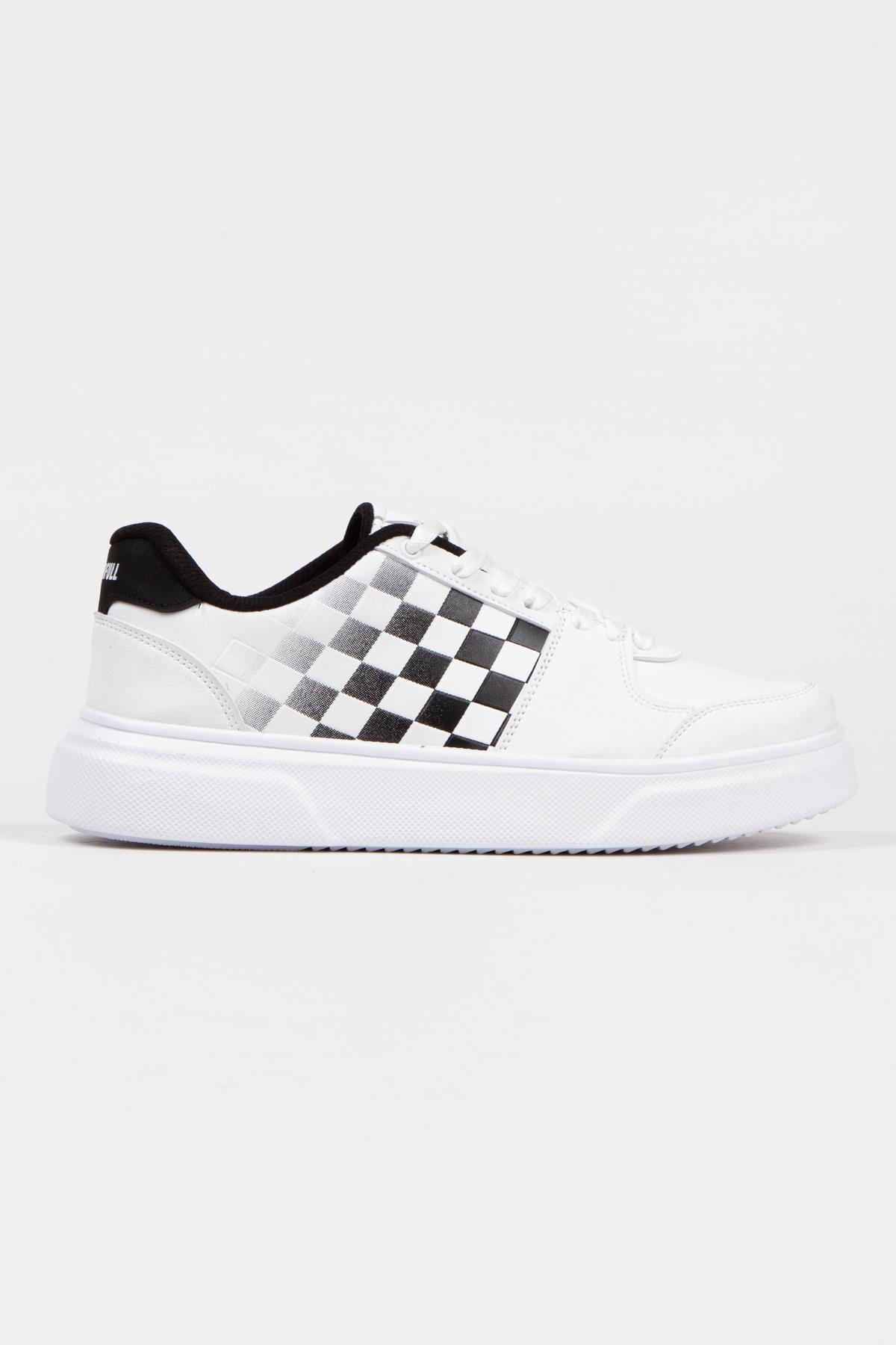 Modafrato Wnd-4181 Erkek Spor Ayakkabı Günlük Casual Sneakers Beyaz - Siyah