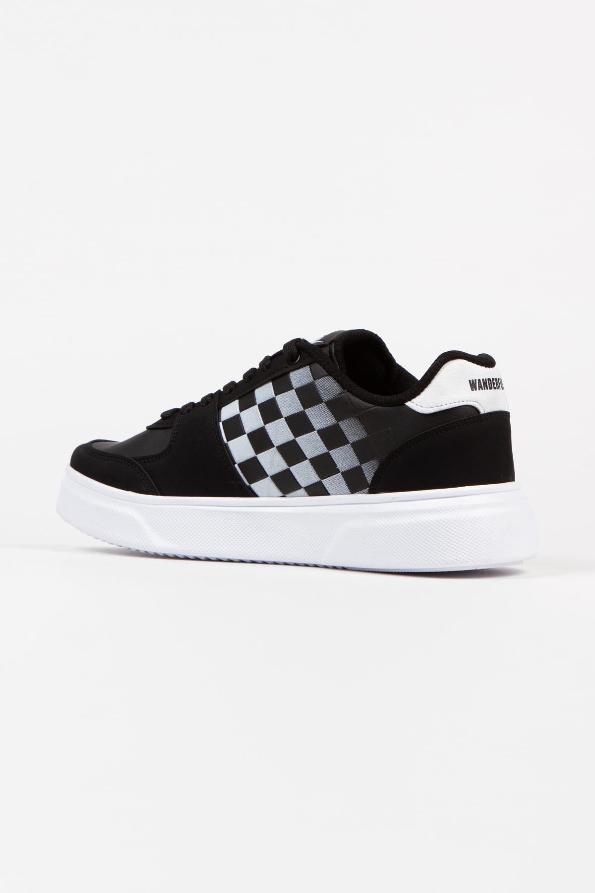 Modafrato Wnd-4181 Erkek Spor Ayakkabı Günlük Casual Sneakers Siyah-Beyaz