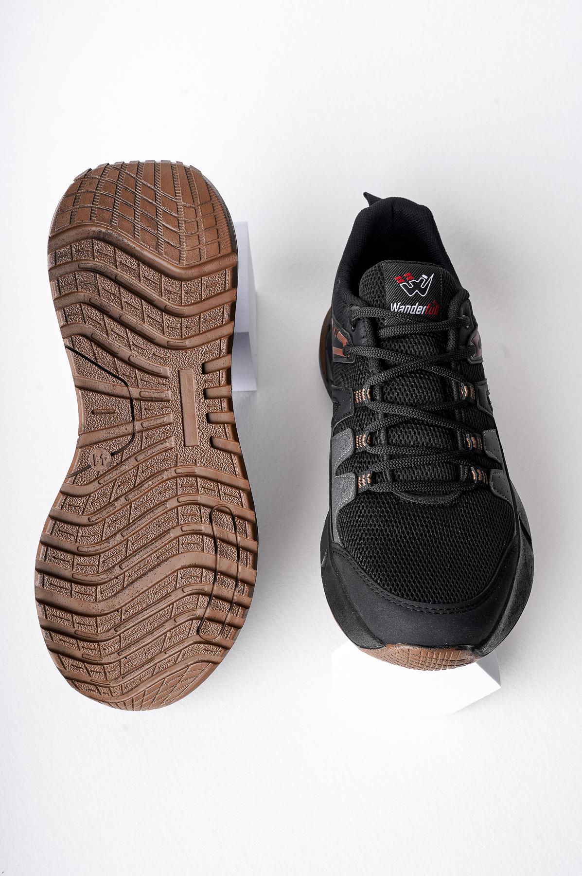 Modafrato Wnd-4212 Erkek Spor Ayakkabı Günlük Casual Sneakers Siyah - Taba