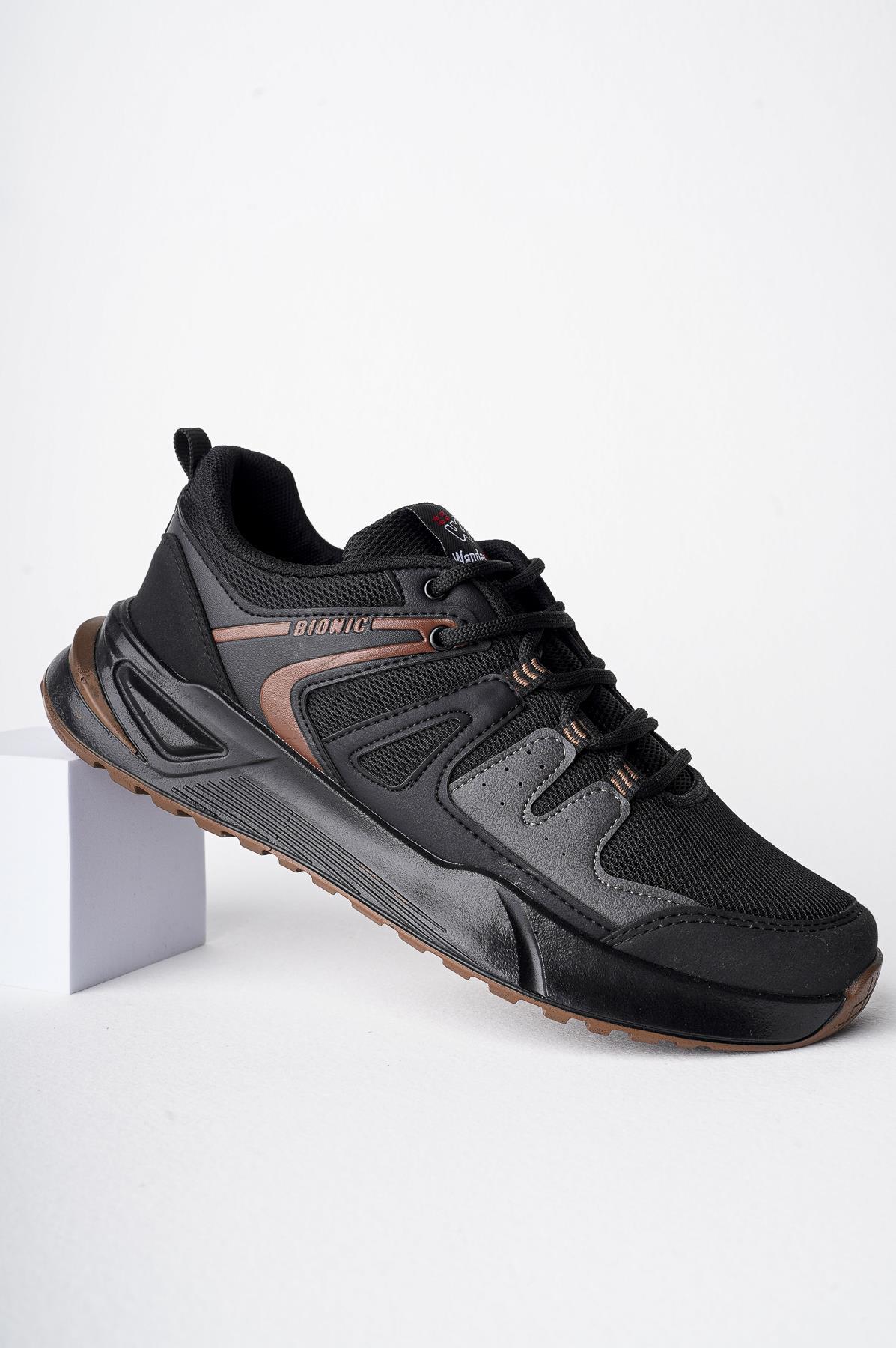 Modafrato Wnd-4212 Erkek Spor Ayakkabı Günlük Casual Sneakers Siyah - Taba
