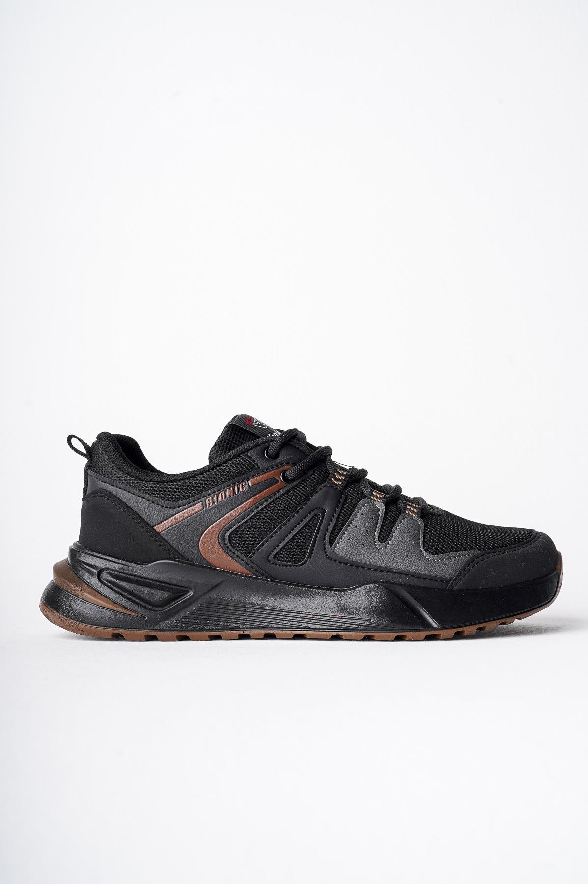 Modafrato Wnd-4212 Erkek Spor Ayakkabı Günlük Casual Sneakers Siyah - Taba