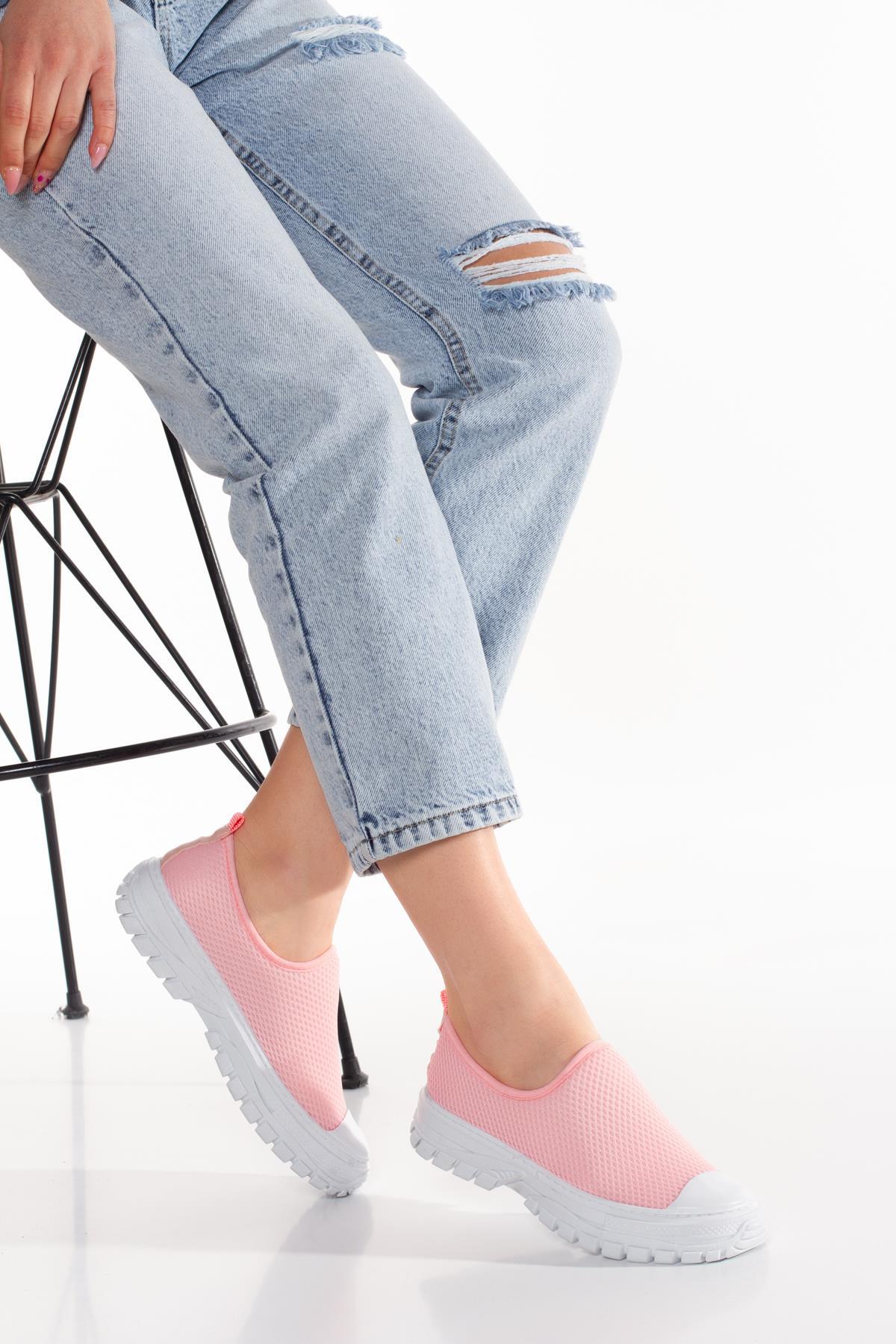 Modafrato WZY-500 Fileli Unisex Spor Ayakkabı Terletmeyen Malzeme Pembe