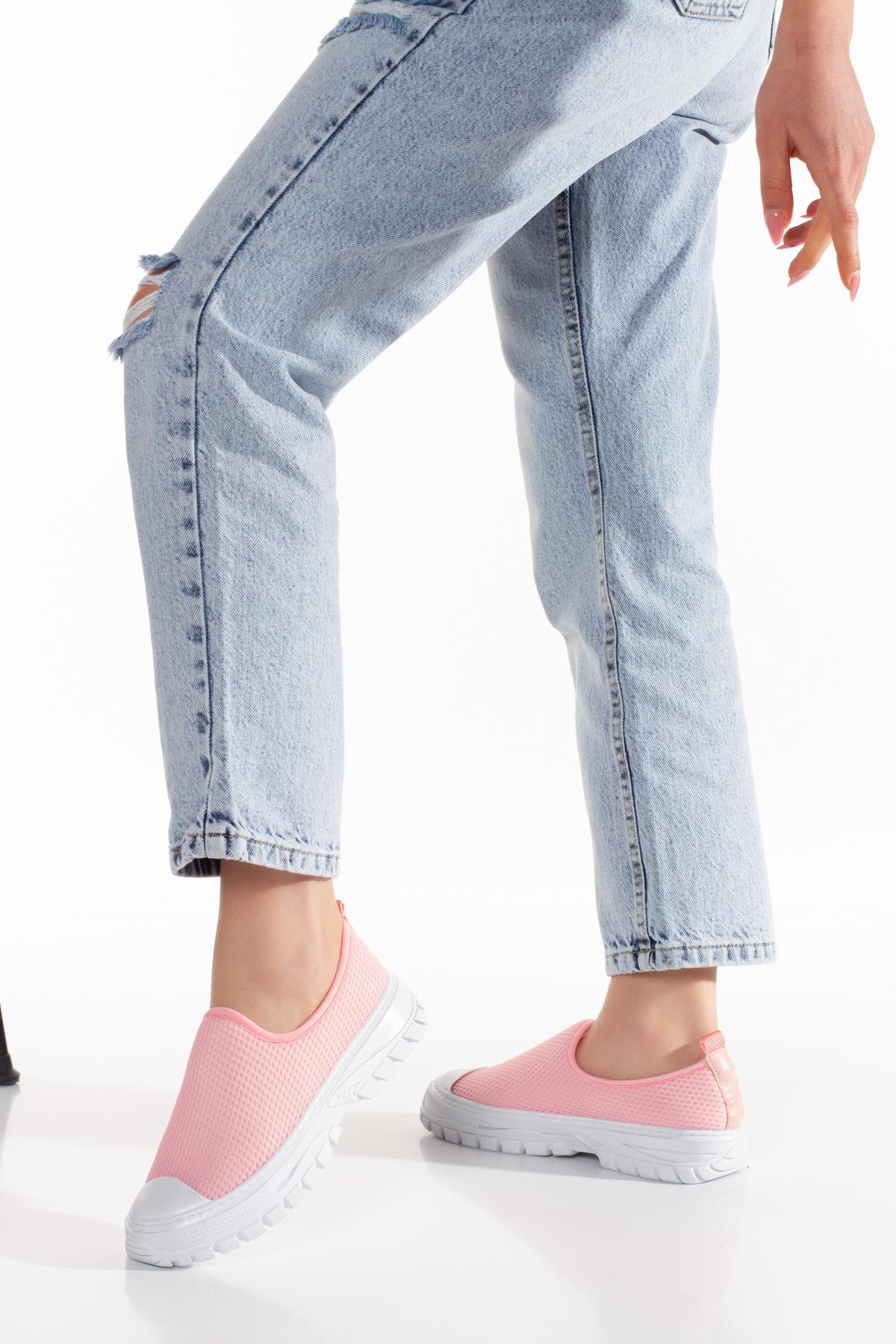 Modafrato WZY-500 Fileli Unisex Spor Ayakkabı Terletmeyen Malzeme Pembe