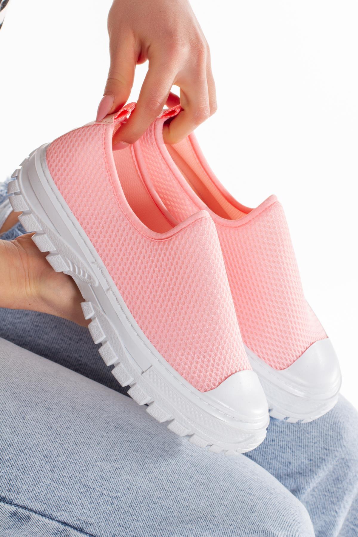 Modafrato WZY-500 Fileli Unisex Spor Ayakkabı Terletmeyen Malzeme Pembe