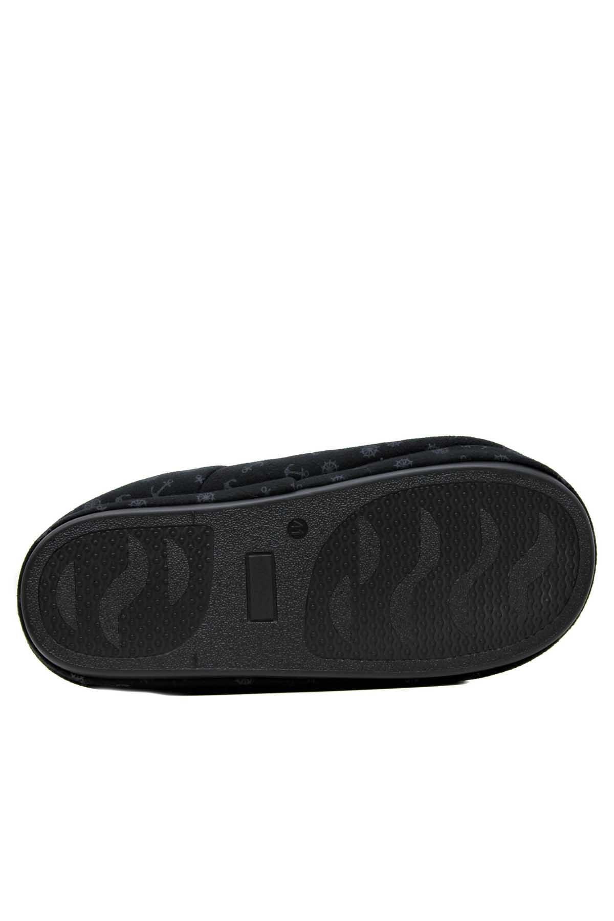 RedPlay Erkek Panduf Peluş Ev Ayakkabısı Düz Gri