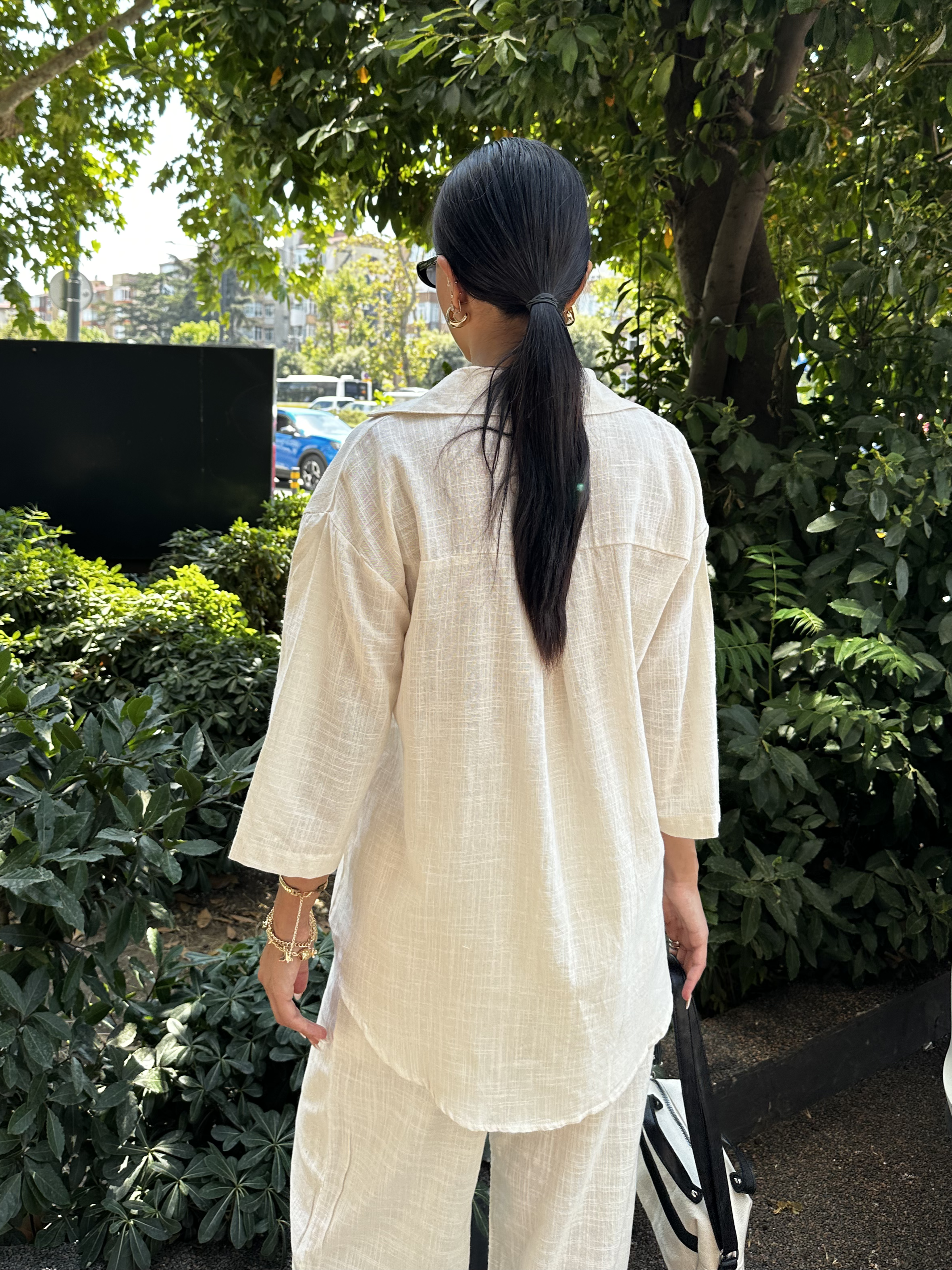 Bağlamalı Keten Kimono Naturel